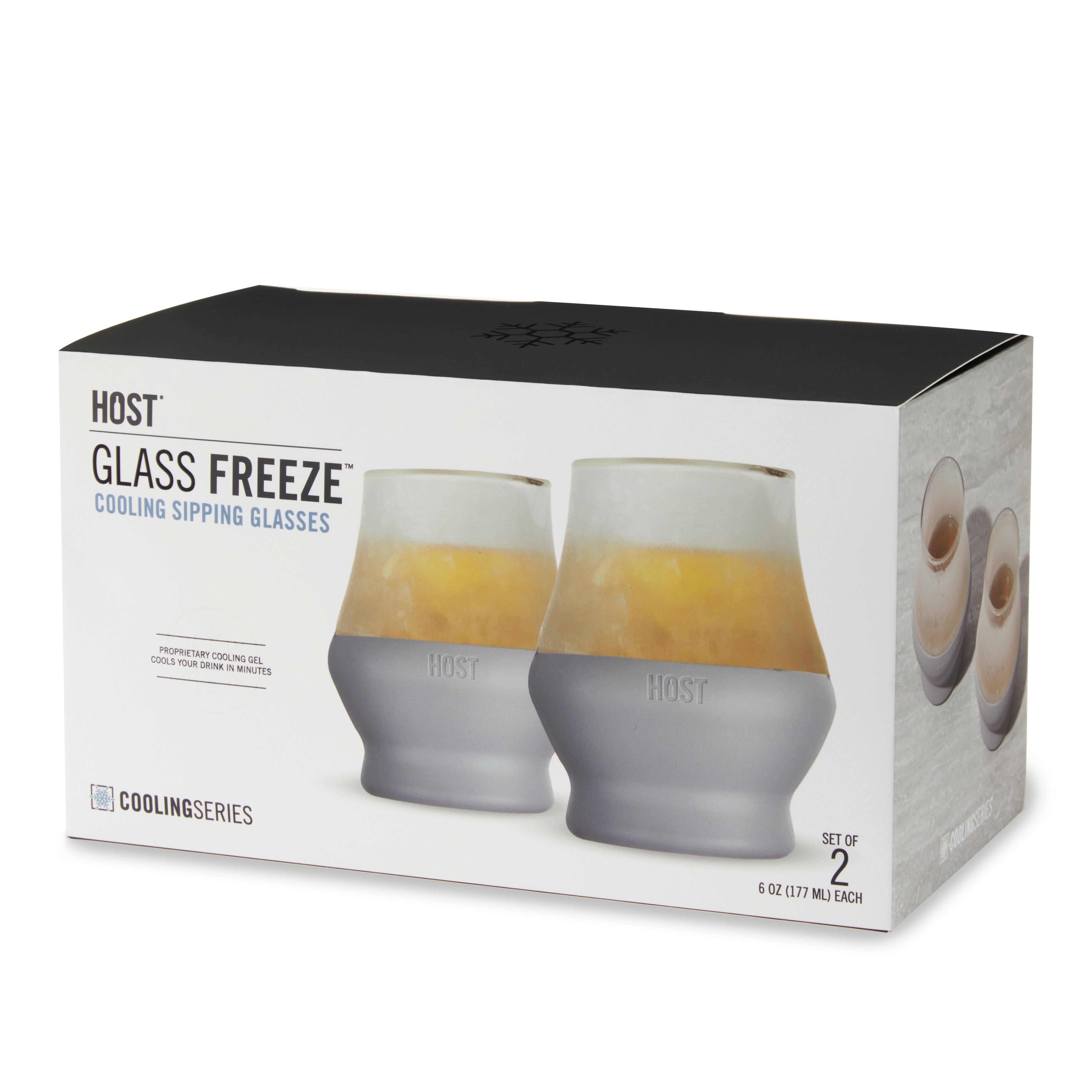 Glass Sipping FREEZE™ in Gray, Set of 2