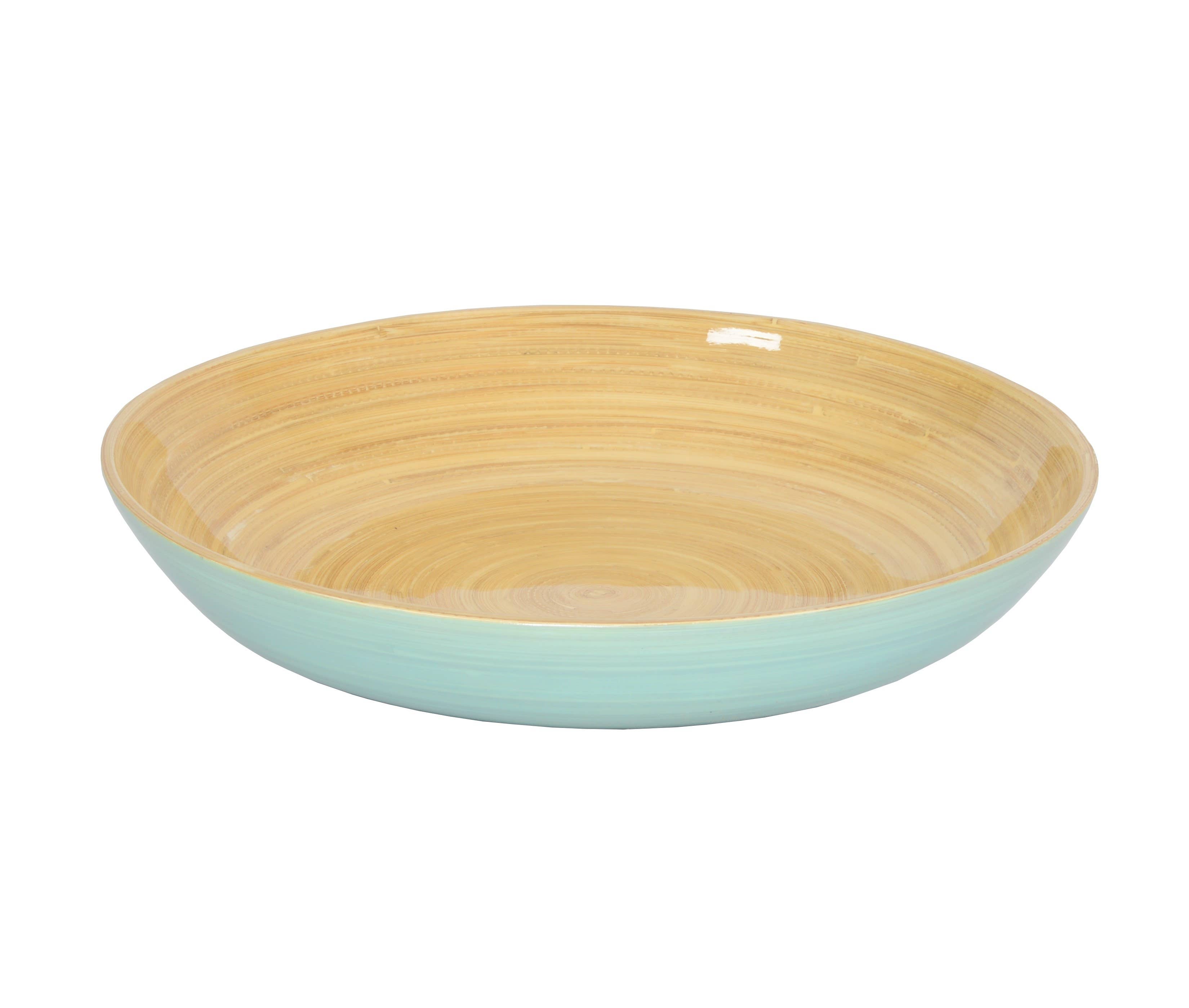 White Bamboo Fruit Bowl 11" x 2" - MaisonBeach