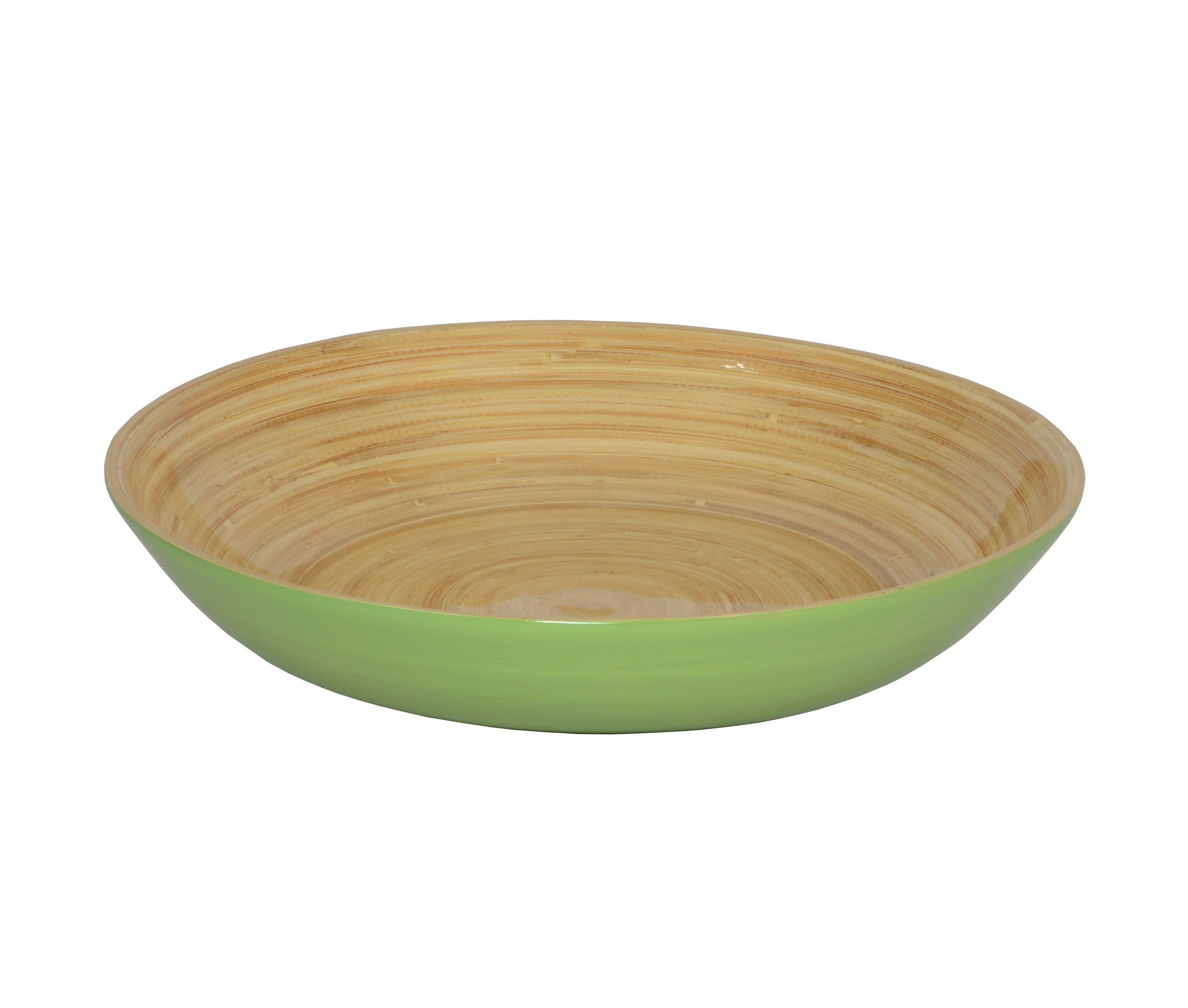 White Bamboo Fruit Bowl 11" x 2" - MaisonBeach