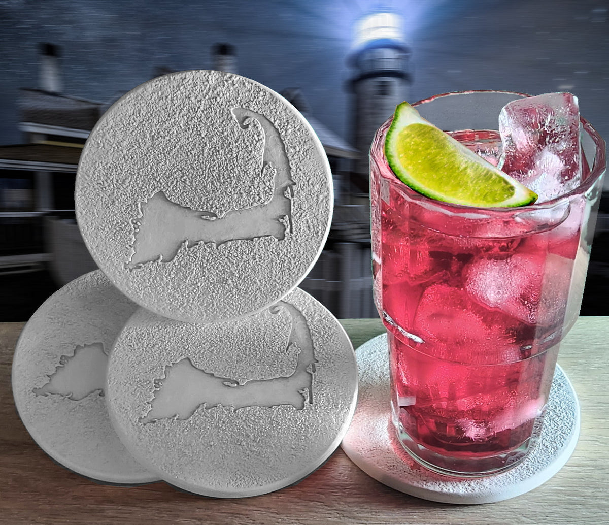 Cape Cod Island Drink Coasters - MaisonBeach
