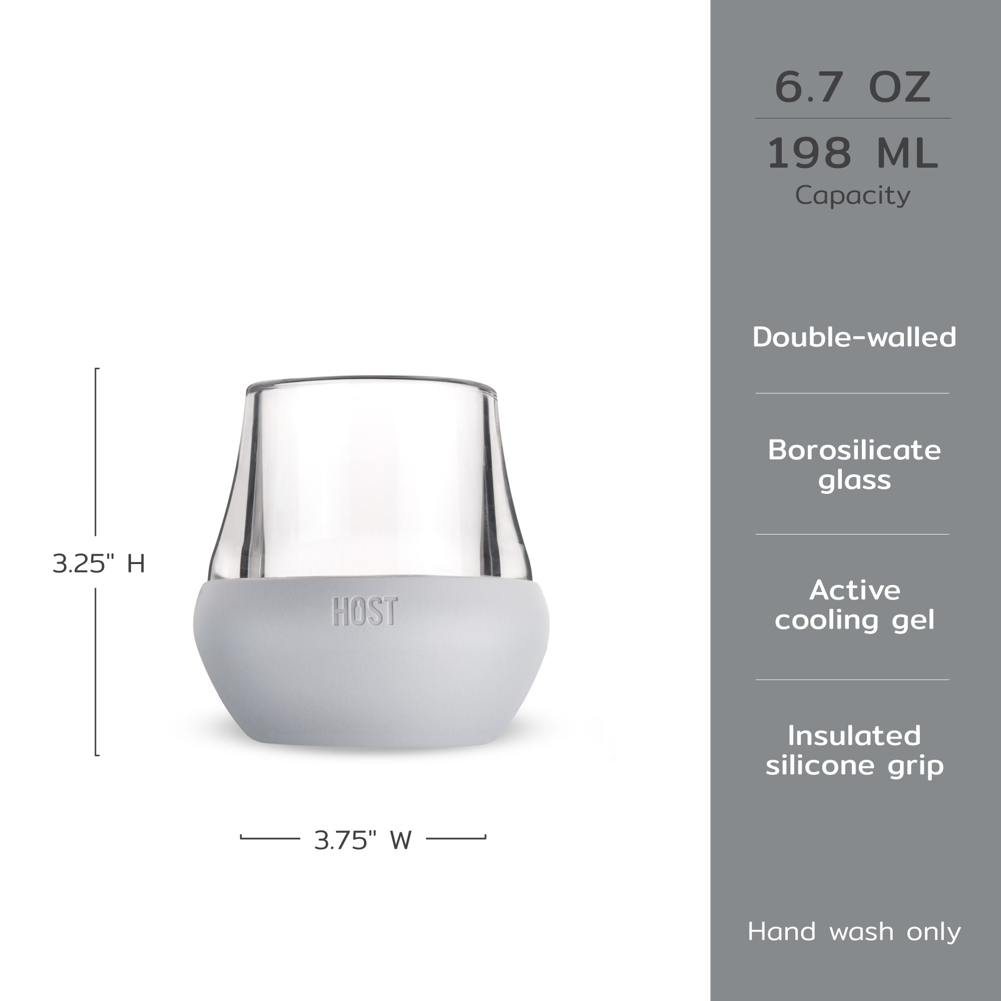 Glass Tasting FREEZE™ in Gray, Set of 2