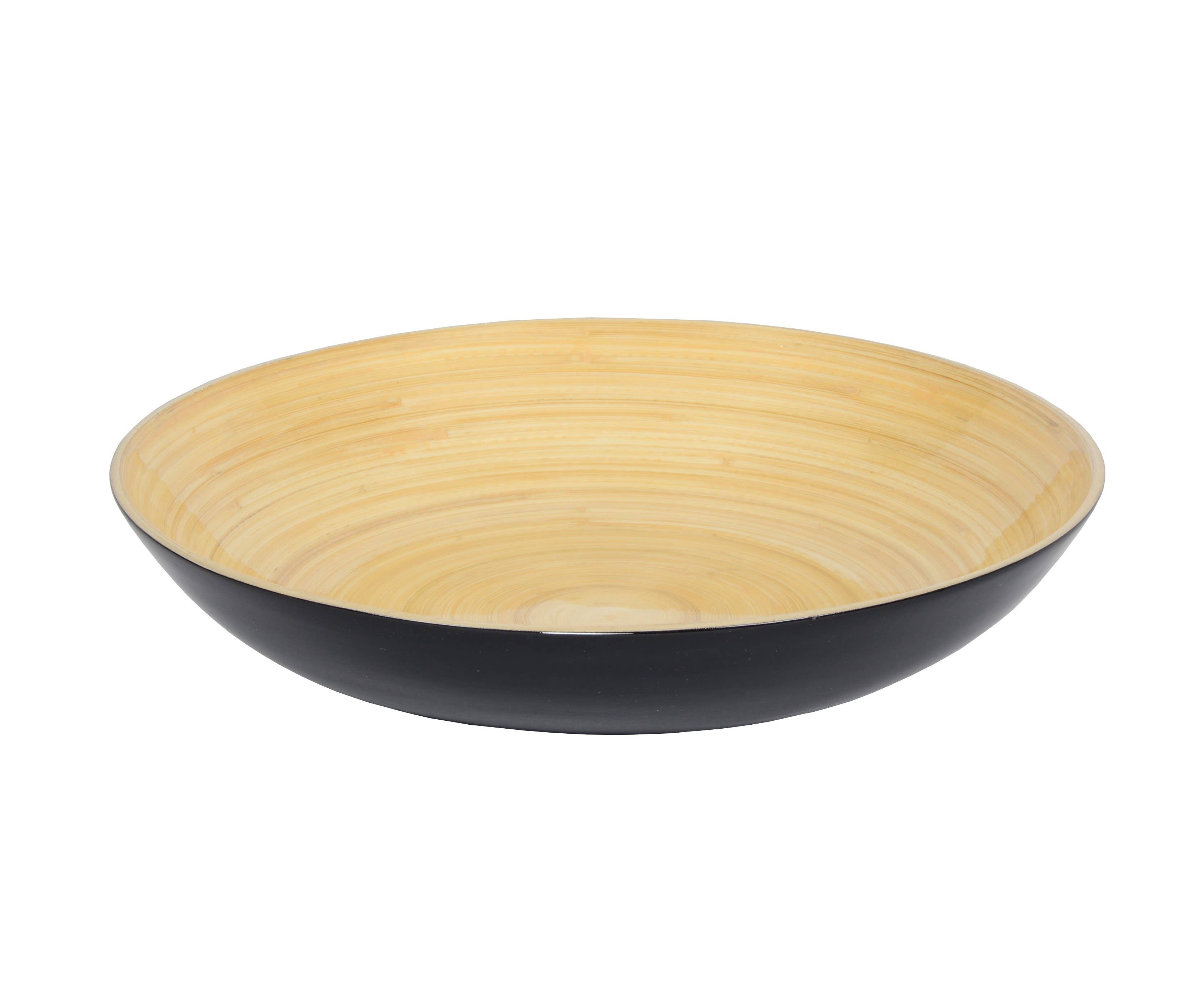 White Bamboo Fruit Bowl 11" x 2" - MaisonBeach