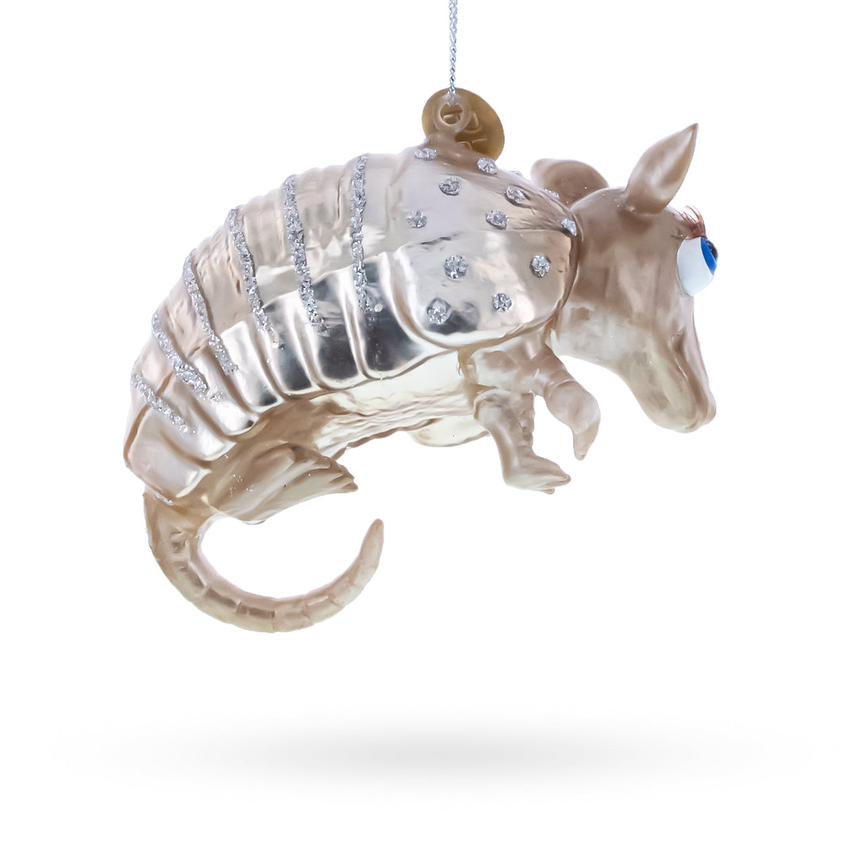 Armadillo With Curled Tail Glass Christmas Ornament - MaisonBeach