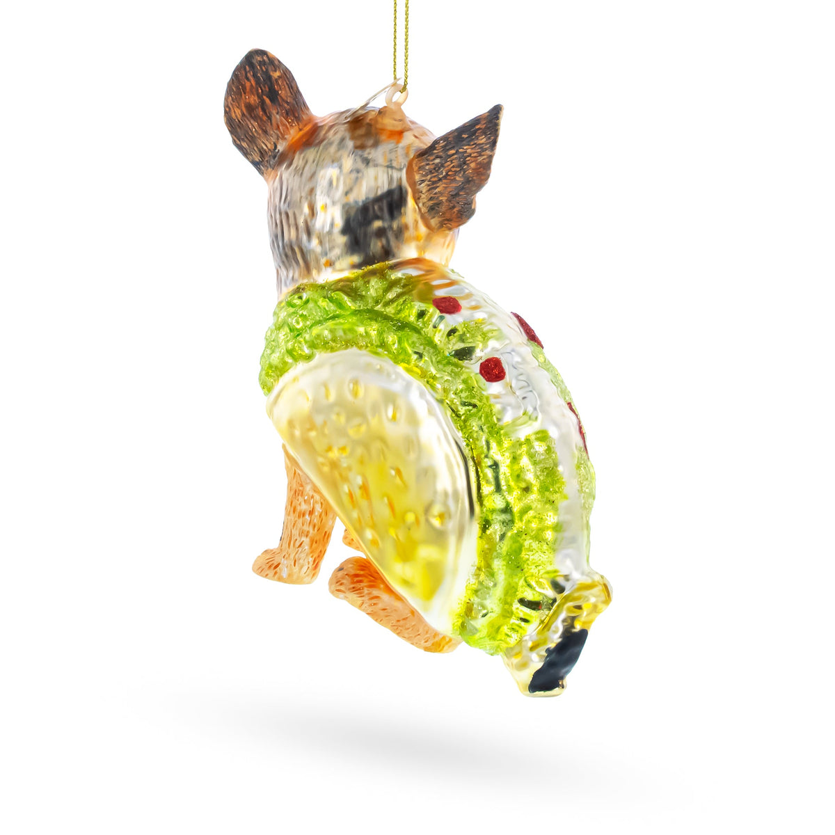 Taco Dog Chihuahua Glass Christmas Ornament - MaisonBeach