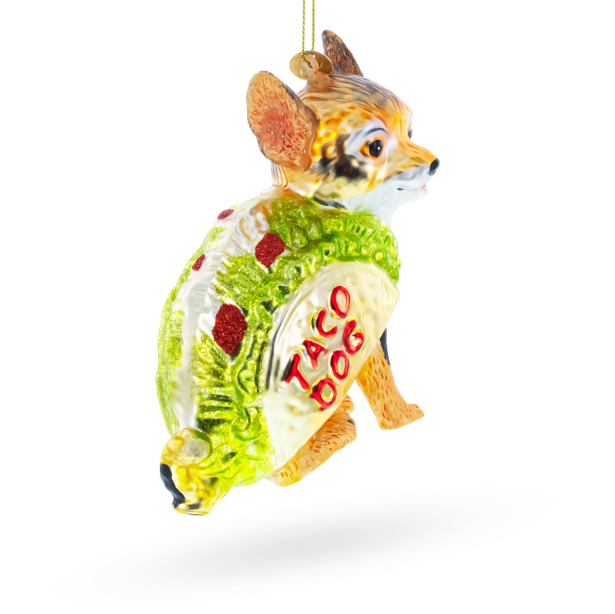 Taco Dog Chihuahua Glass Christmas Ornament - MaisonBeach
