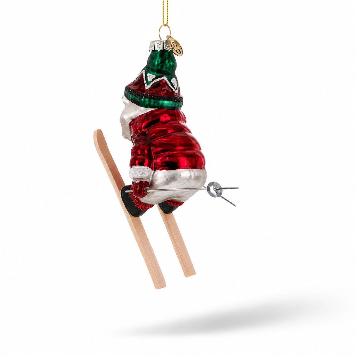 Raccoon Skier with Goggles Glass Christmas Ornament - MaisonBeach