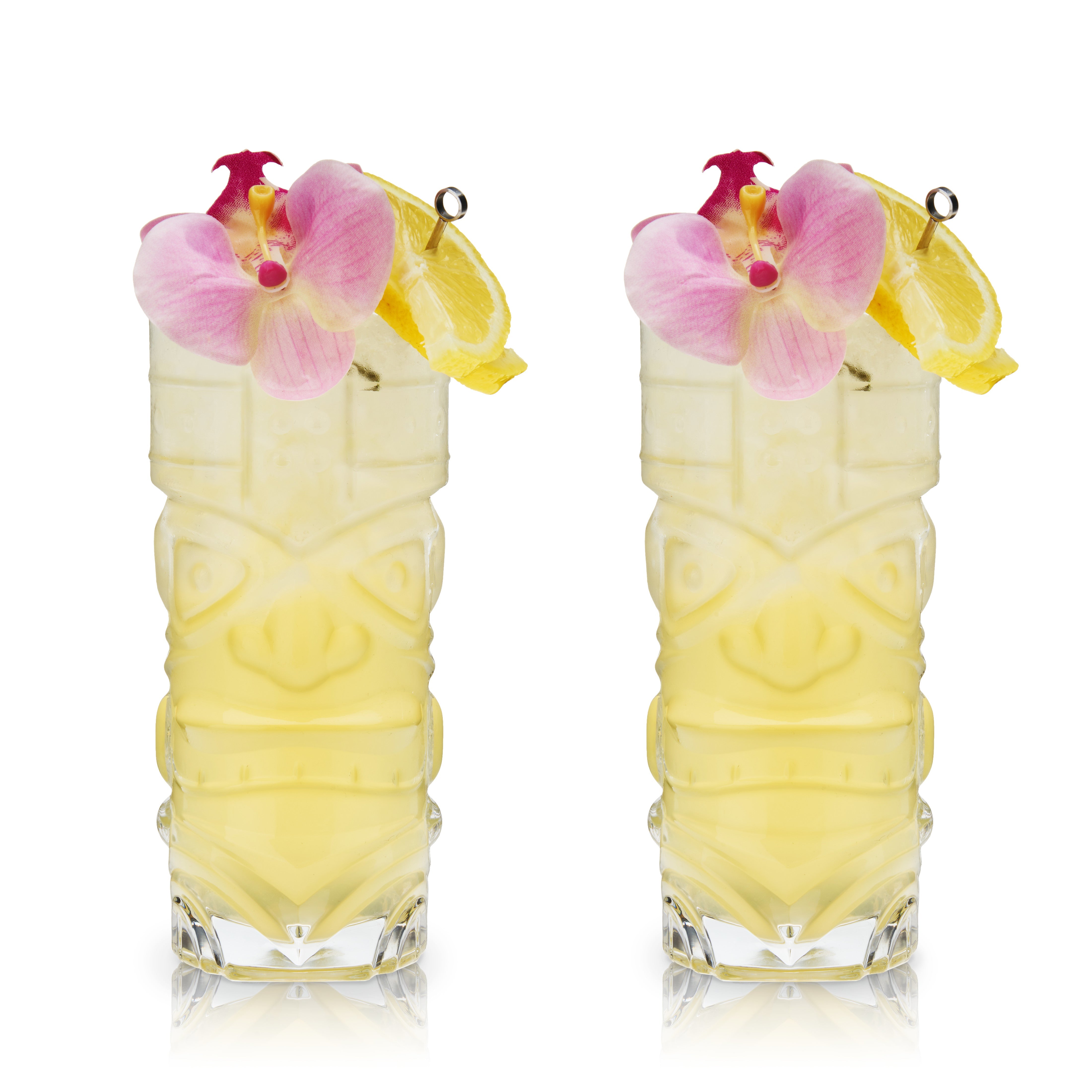 Pacific Crystal Tiki Glasses Set of 2 - MaisonBeach