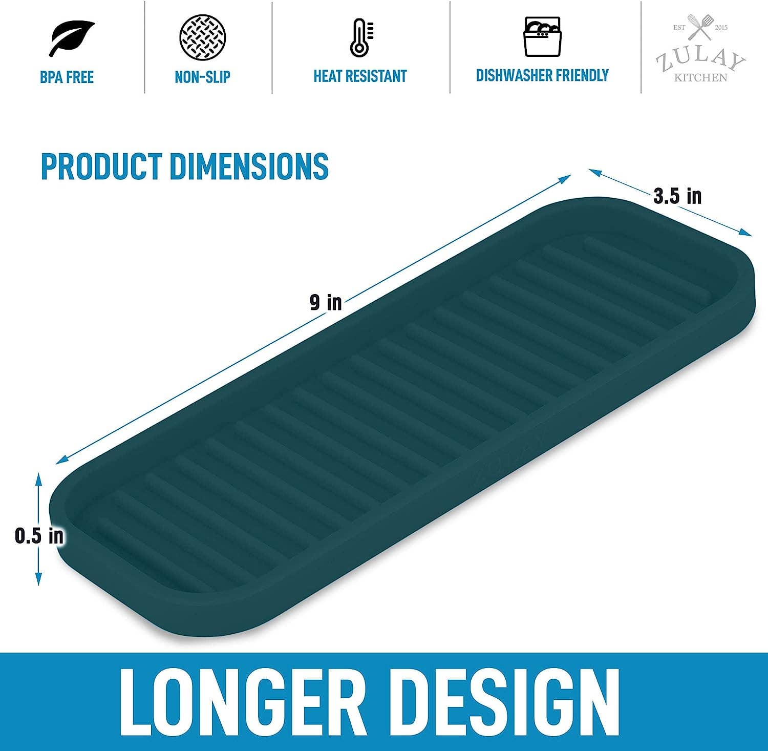 Zulay Kitchen - Silicone Sponge Holder for Kitchen Sink: Black - MaisonBeach