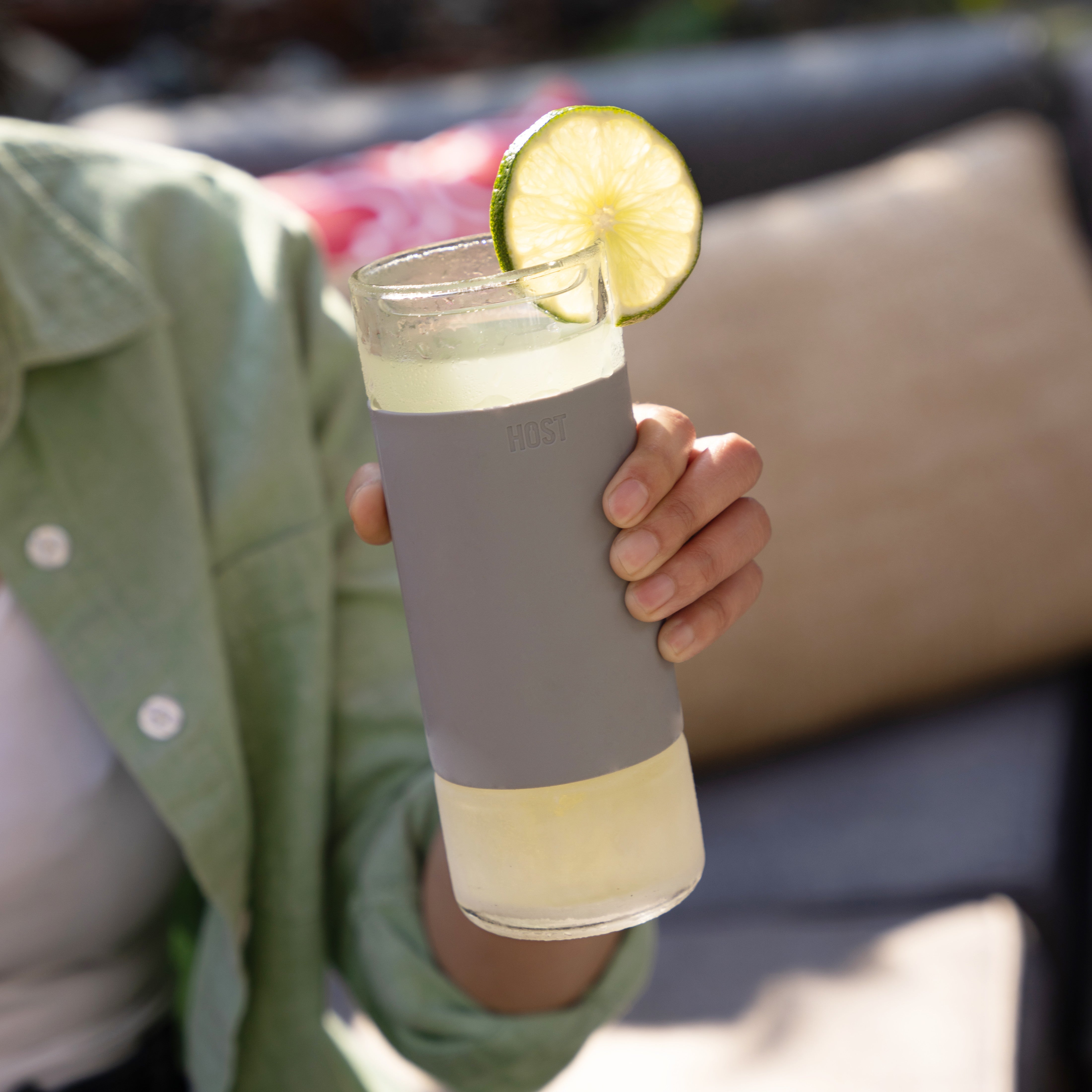 Glass Highball FREEZE™ in Gray, Set of 2