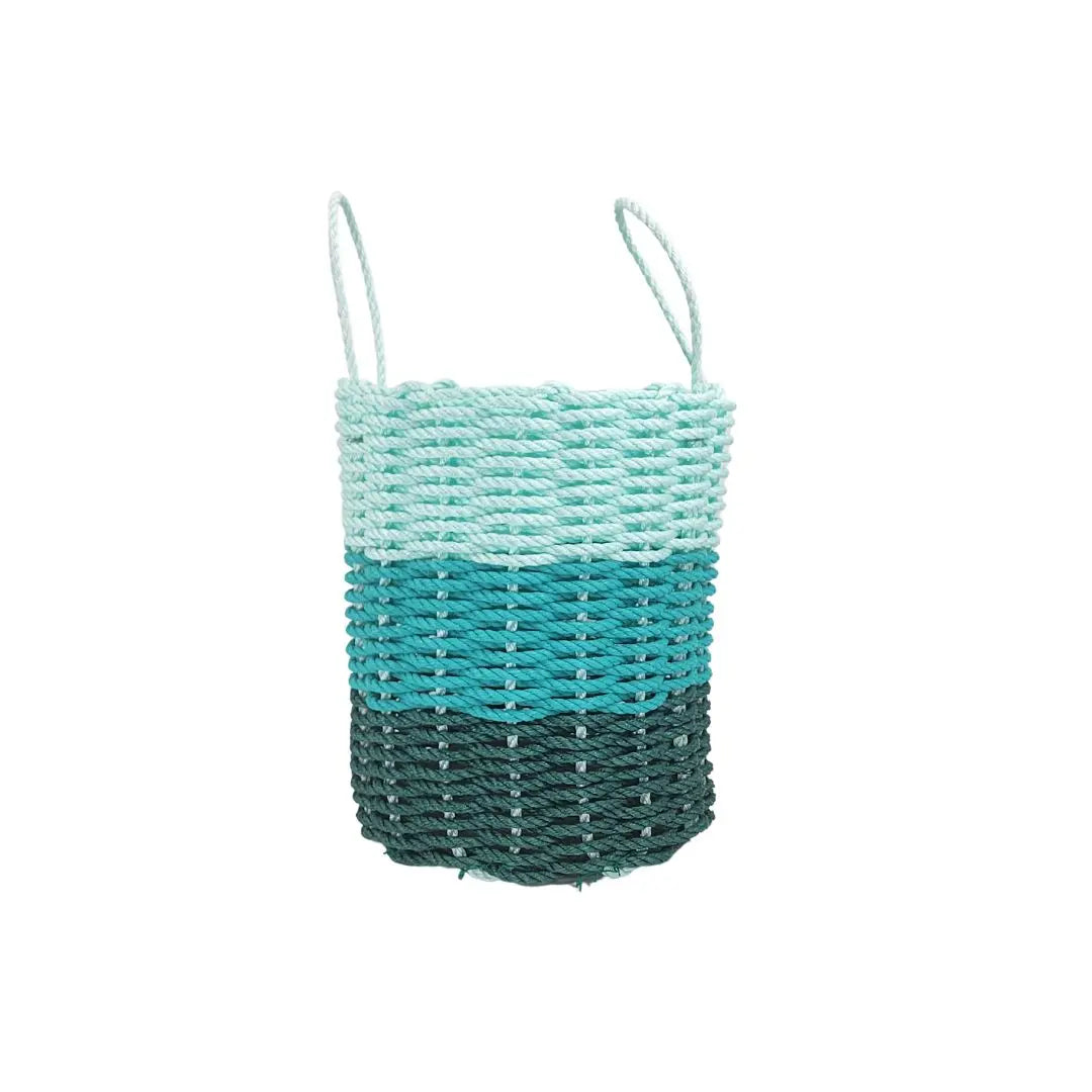Lobster Rope Storage Basket Hunter Green, Teal, Seafoam - MaisonBeach