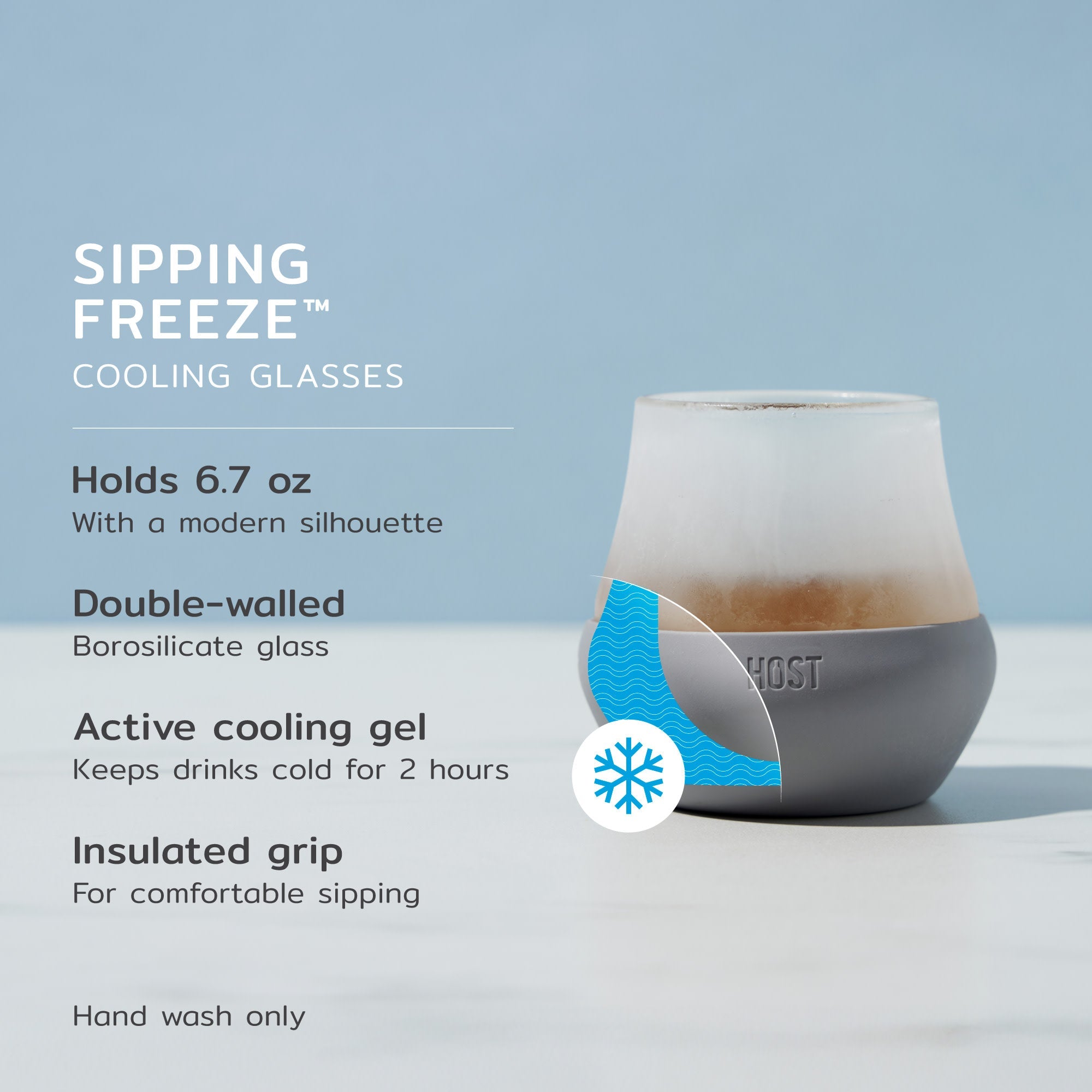 Glass Tasting FREEZE™ in Gray, Set of 2