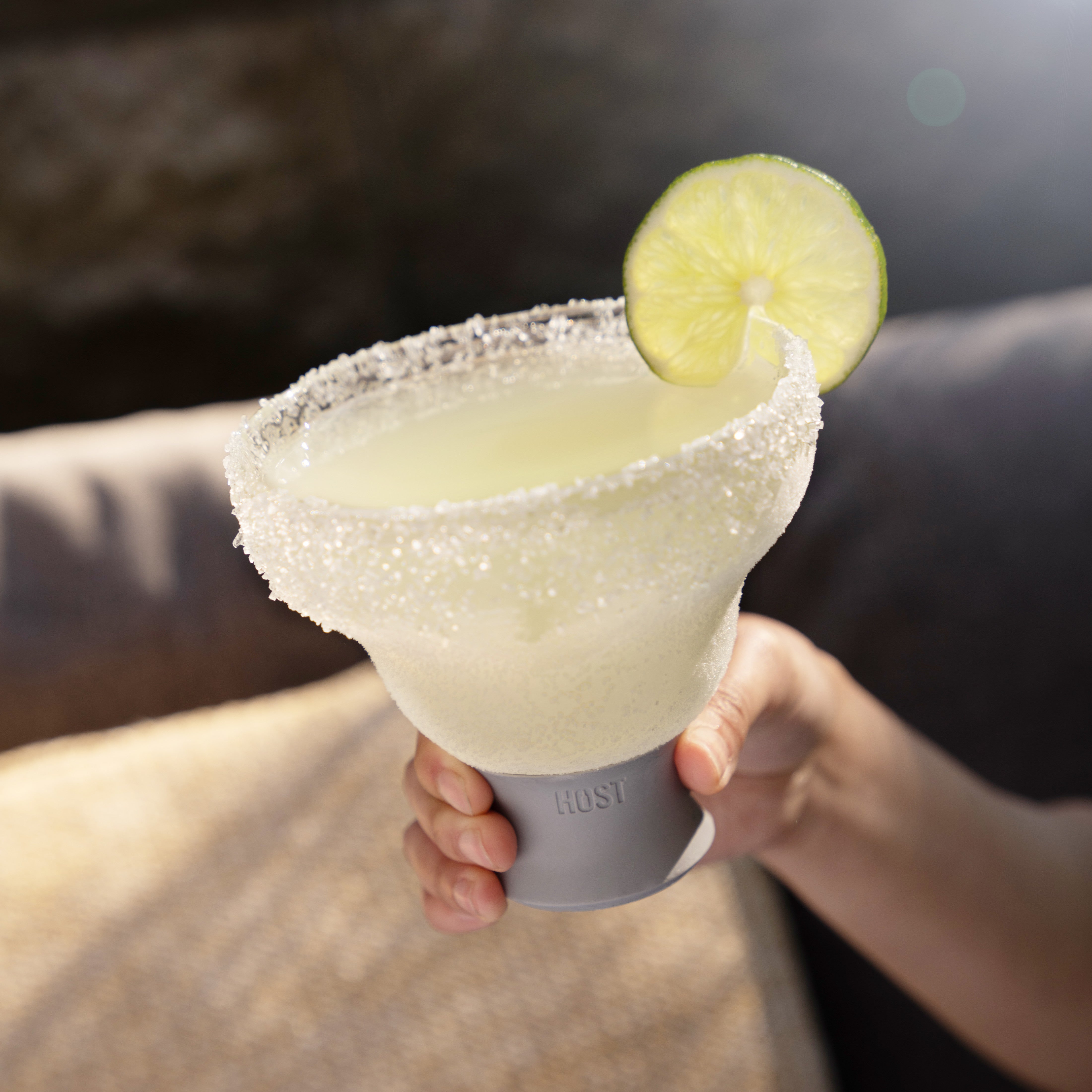 Glass Margarita FREEZE™ in Gray, Set of 2 - MaisonBeach