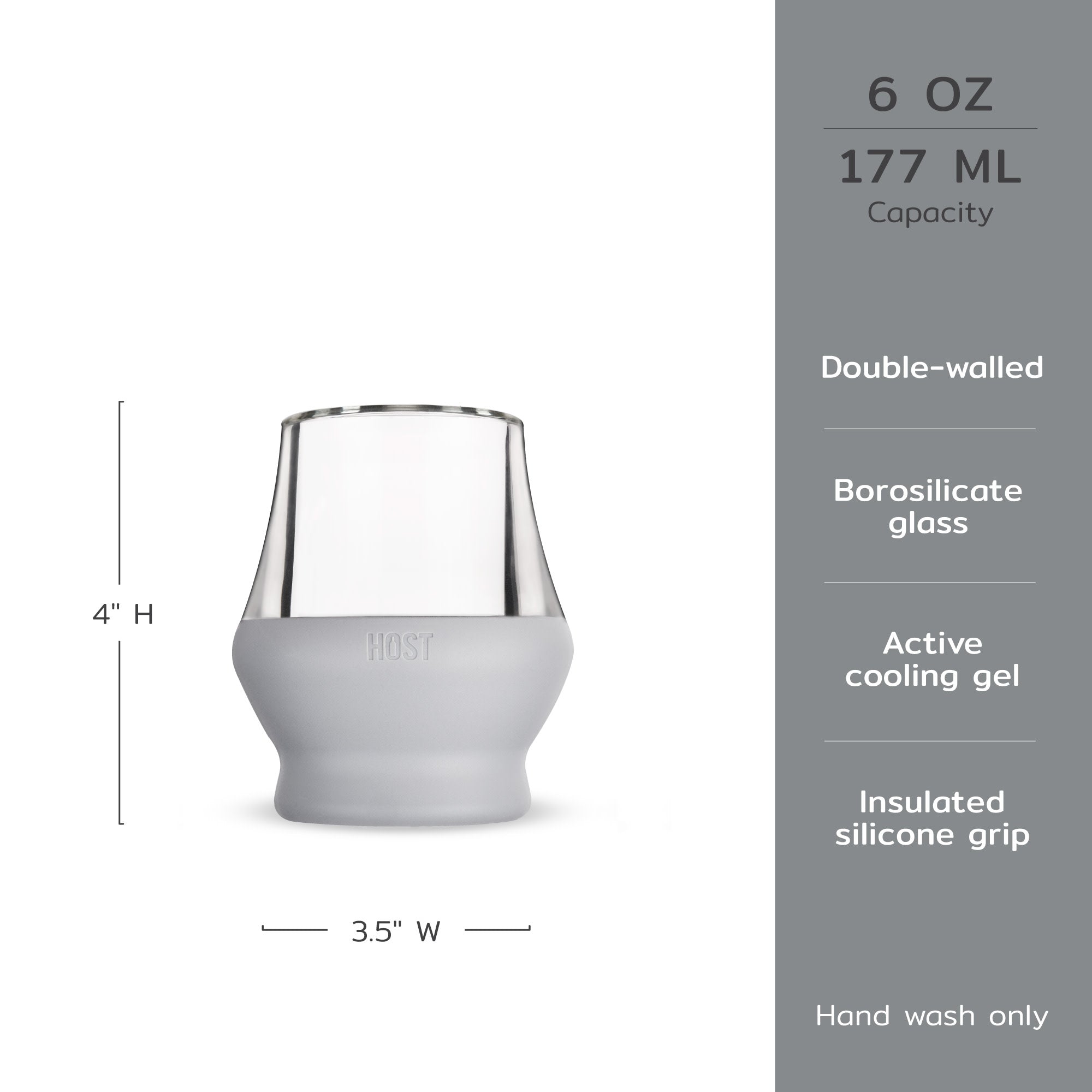Glass Sipping FREEZE™ in Gray, Set of 2
