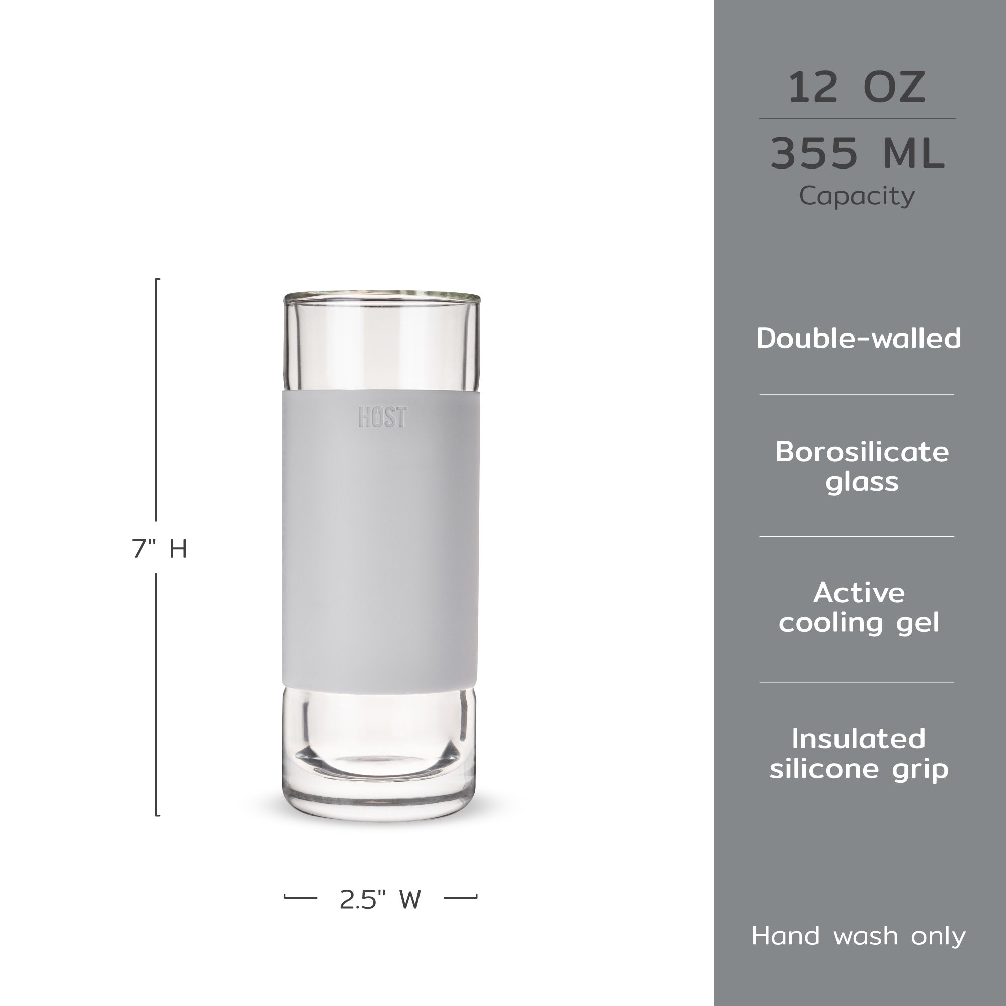 Glass Highball FREEZE™ in Gray, Set of 2