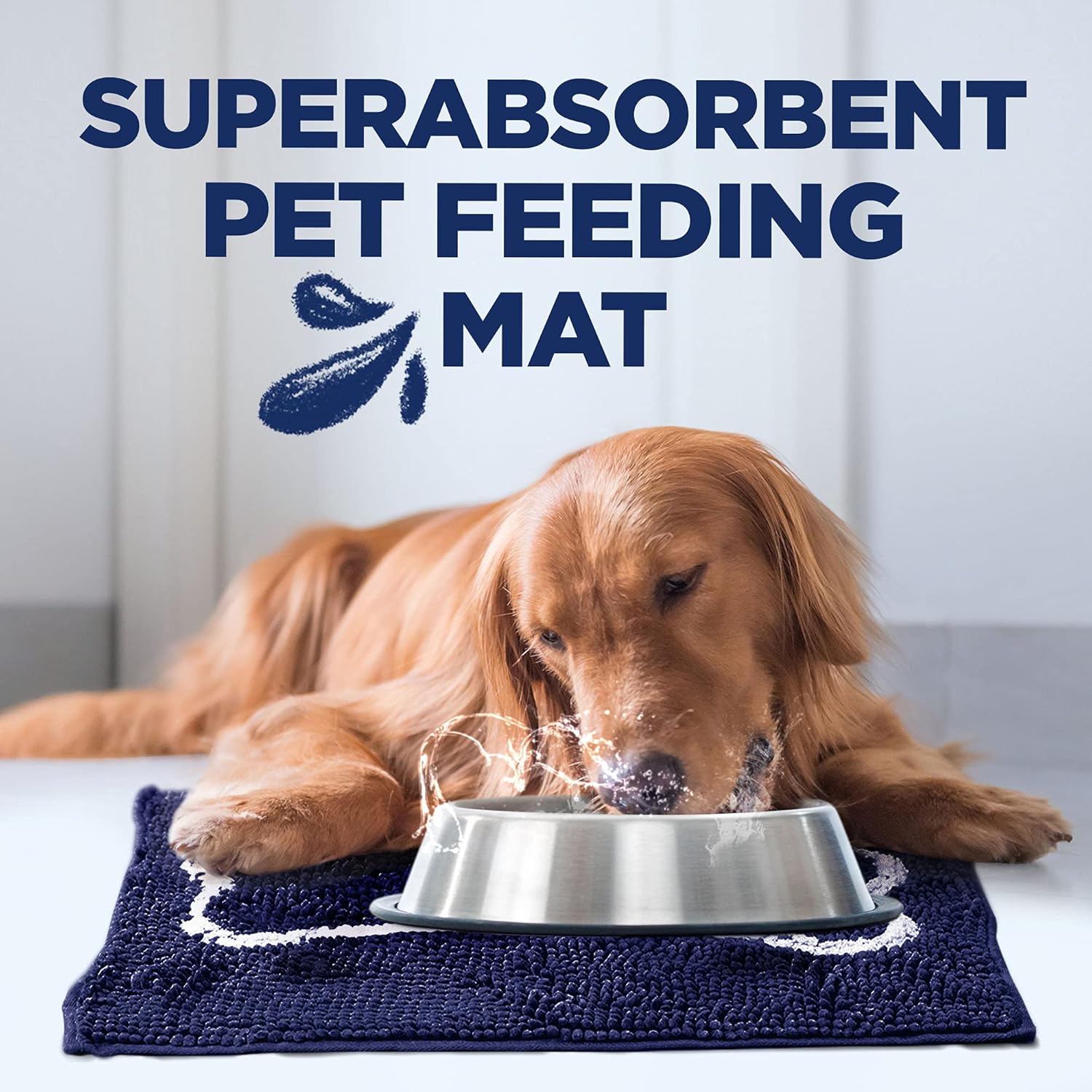 Small Navy Blue Absorbent Placemat/Doormat - MaisonBeach