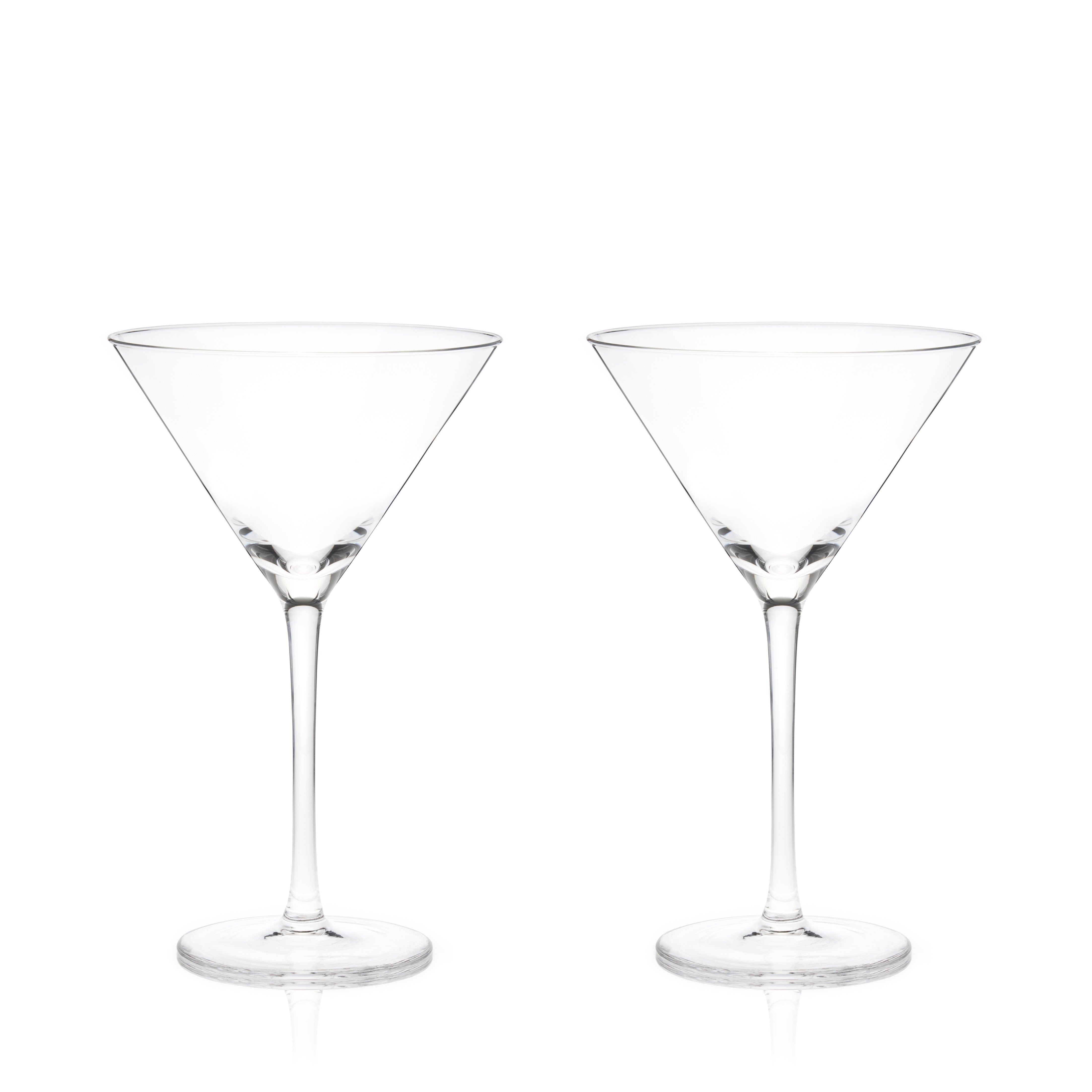 Raye Stemmed Crystal Martini Glasses Set of 2