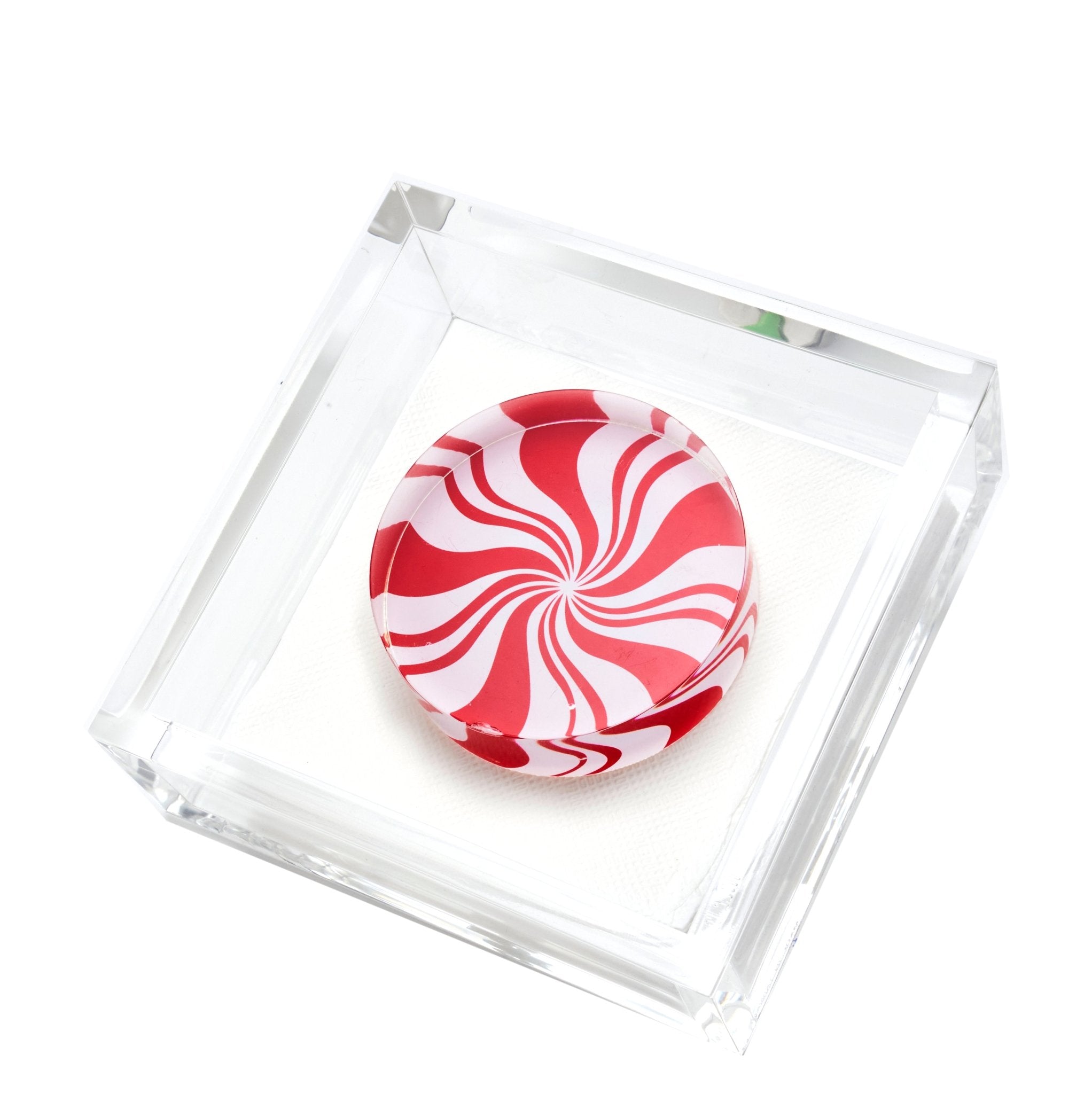 Peppermint Candy Acrylic Cocktail Napkin Holder - MaisonBeach