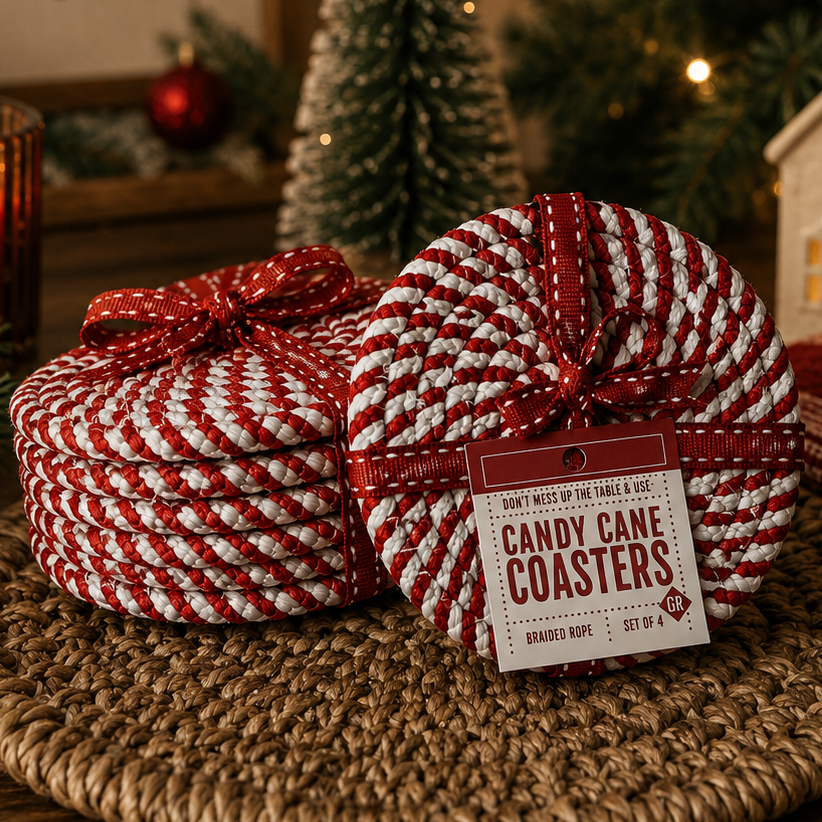 Candy Cane Coaster 4pk