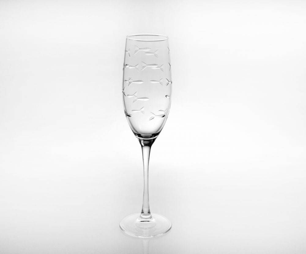 School of Fish 8oz. Champagne Flutes-Set of 4 - MaisonBeach