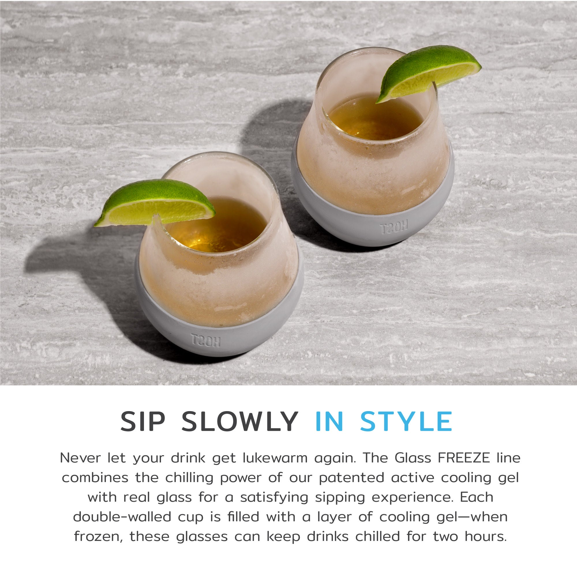 Glass Tasting FREEZE™ in Gray, Set of 2