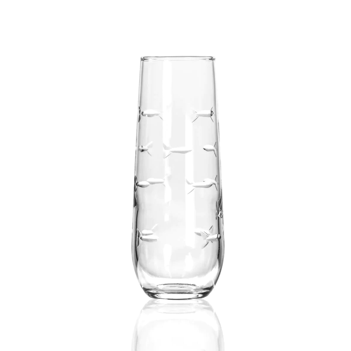 School of Fish Stemless 8oz. Champagne Flutes SET OF 4