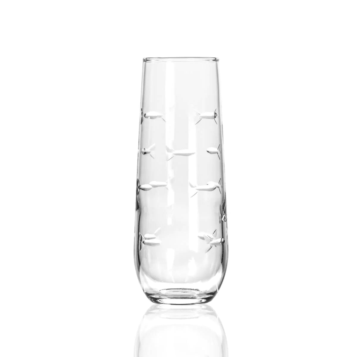 School of Fish Stemless 8oz. Champagne Flutes SET OF 2