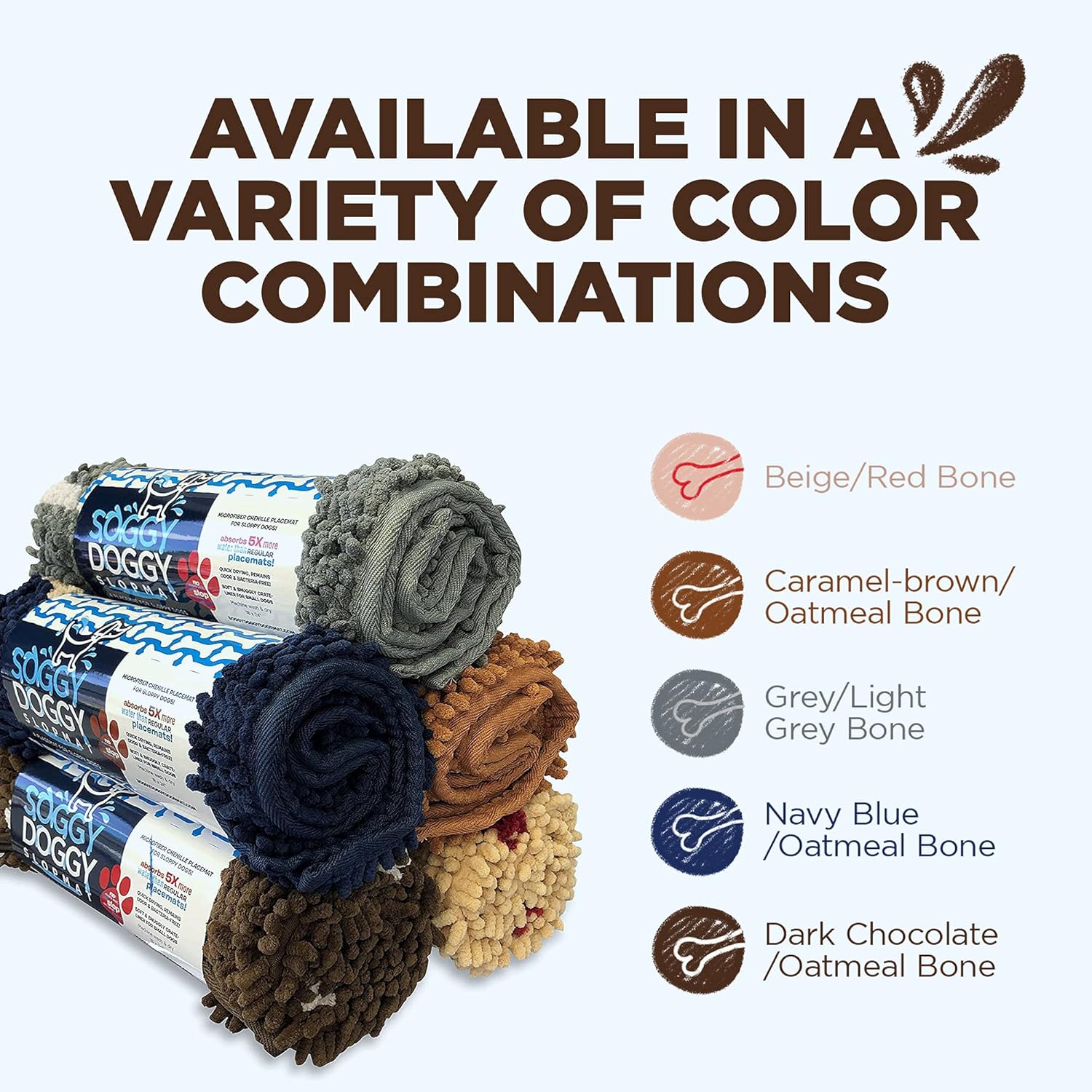 Small, 18" x 24" Chocolate Bone Absorbent Placemat - MaisonBeach