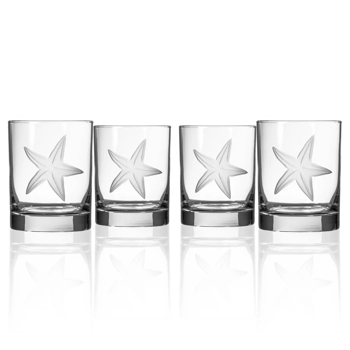 Rolf Glass Starfish Double Old Fashioned Glass – engraved starfish design