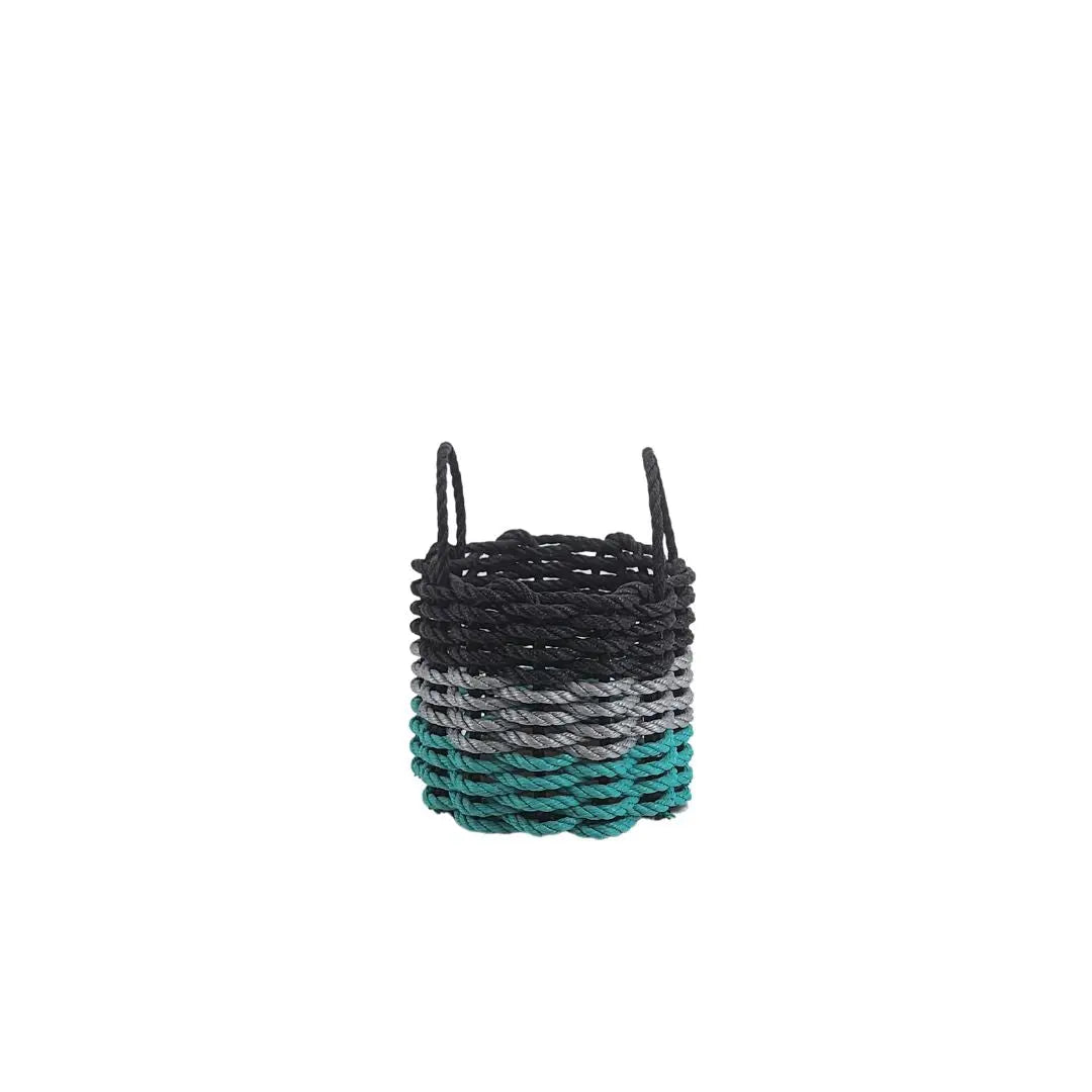 Authentic Maine Lobster Rope Storage Basket Teal, Gray, Black - MaisonBeach