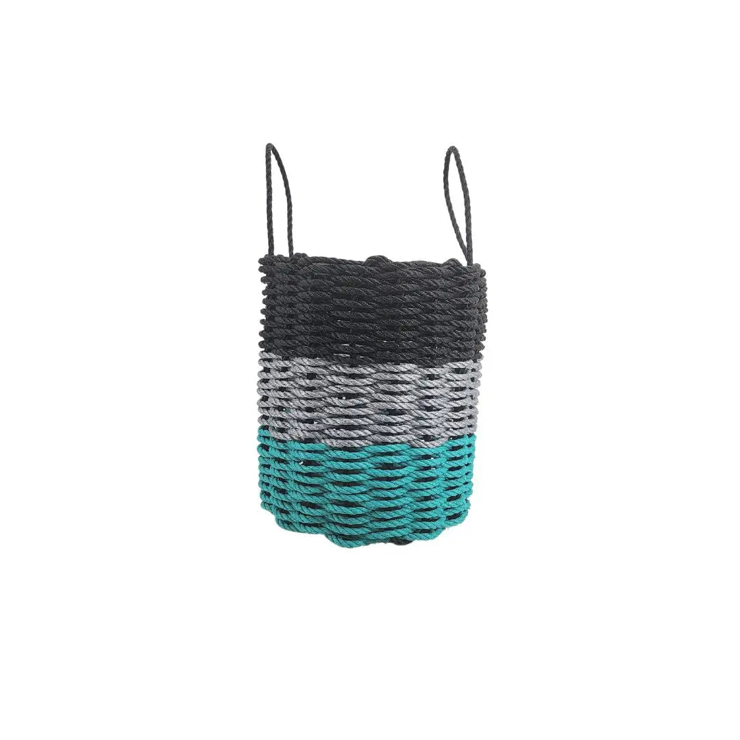 Authentic Maine Lobster Rope Storage Basket Teal, Gray, Black - MaisonBeach