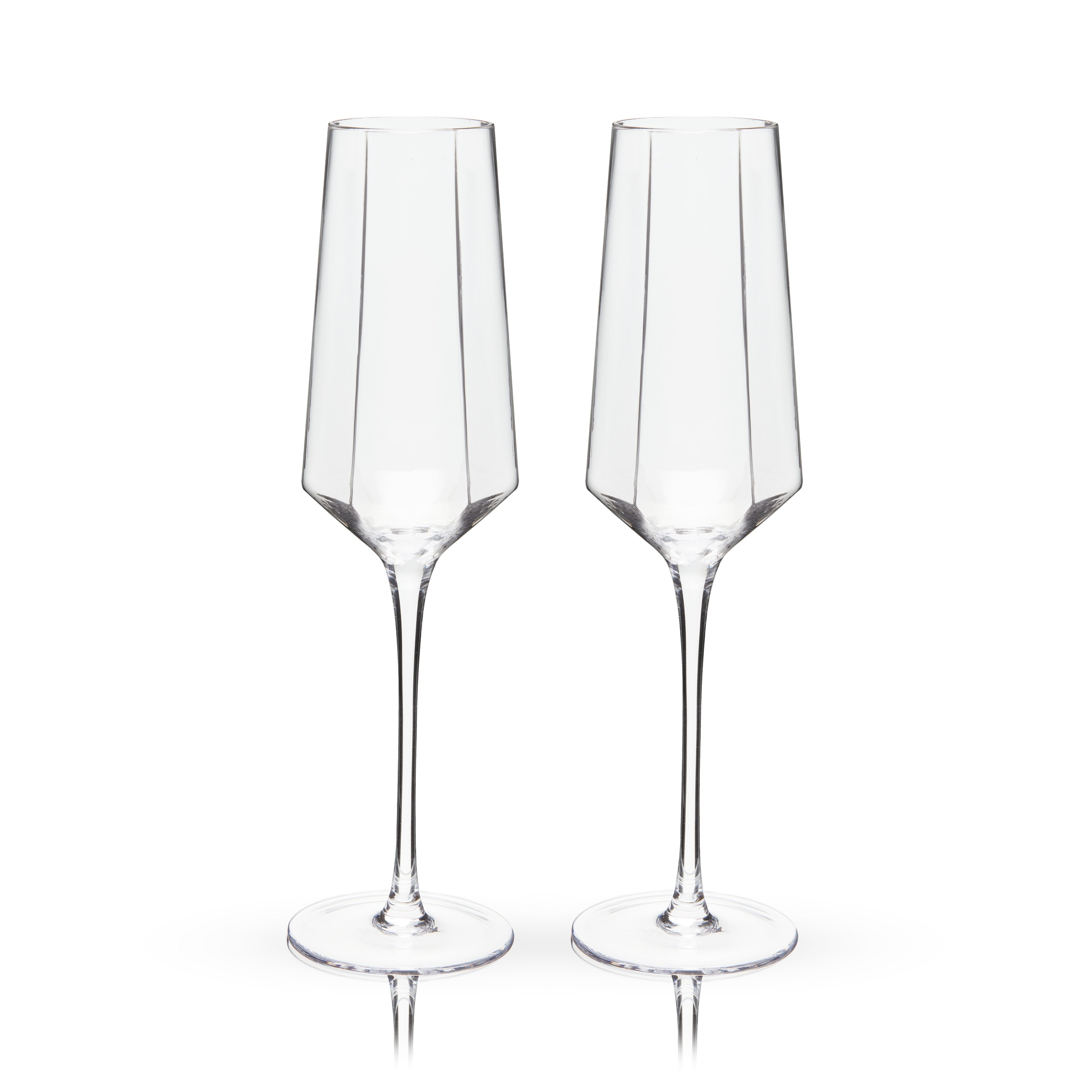 Seneca Diamond Crystal Champagne Flutes Set of 2