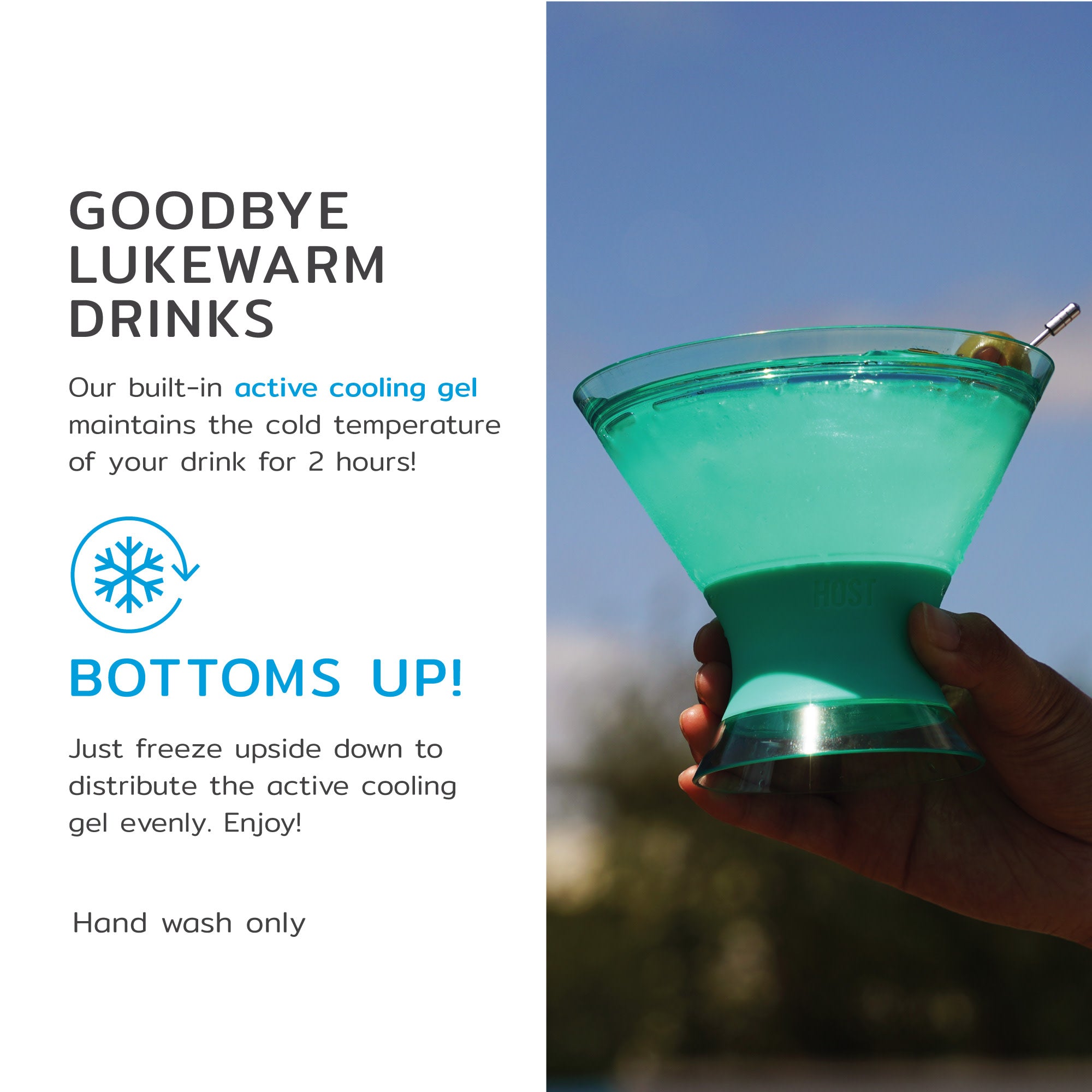 Martini FREEZE™ in Tinted Aqua, Set of 2