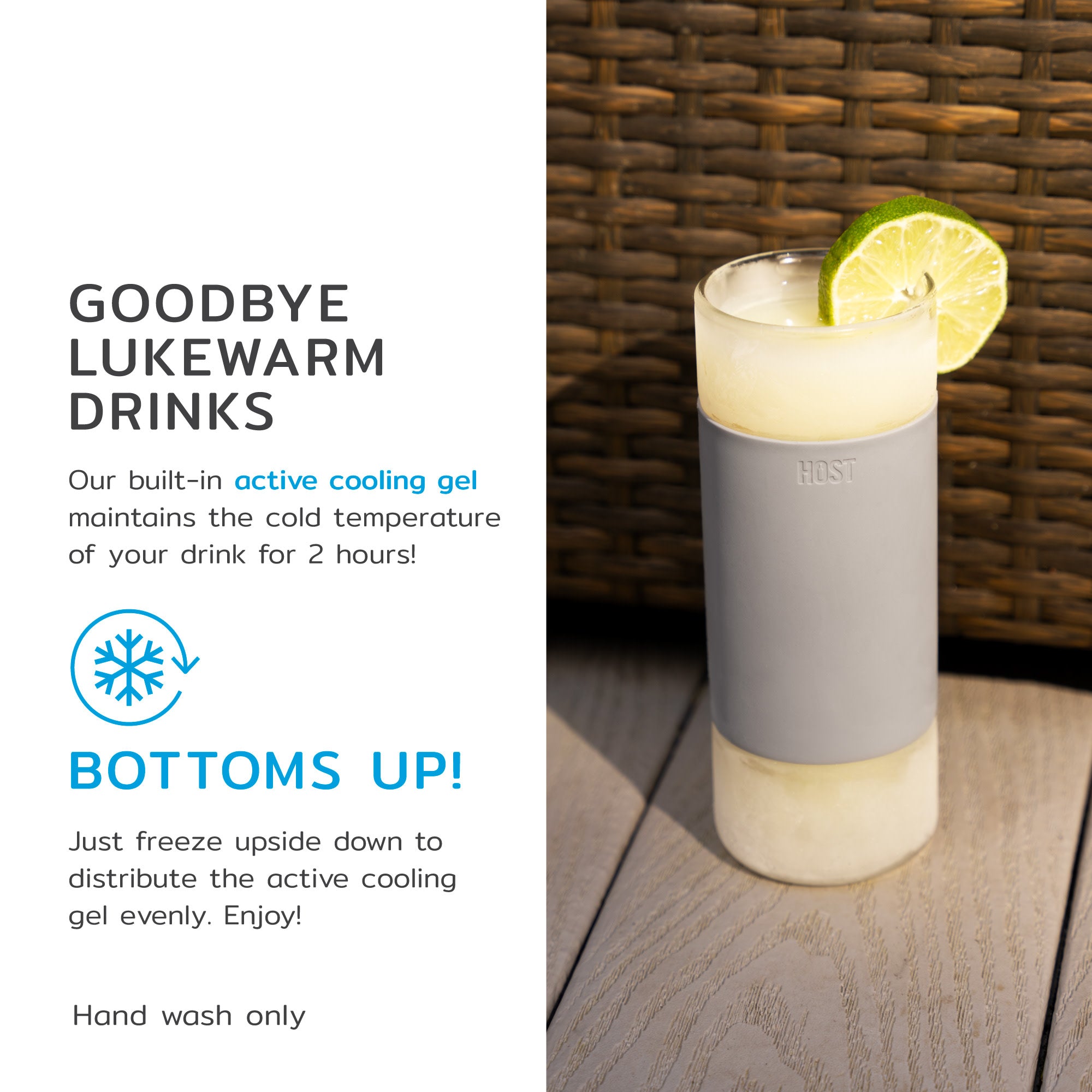 Glass Highball FREEZE™ in Gray, Set of 2
