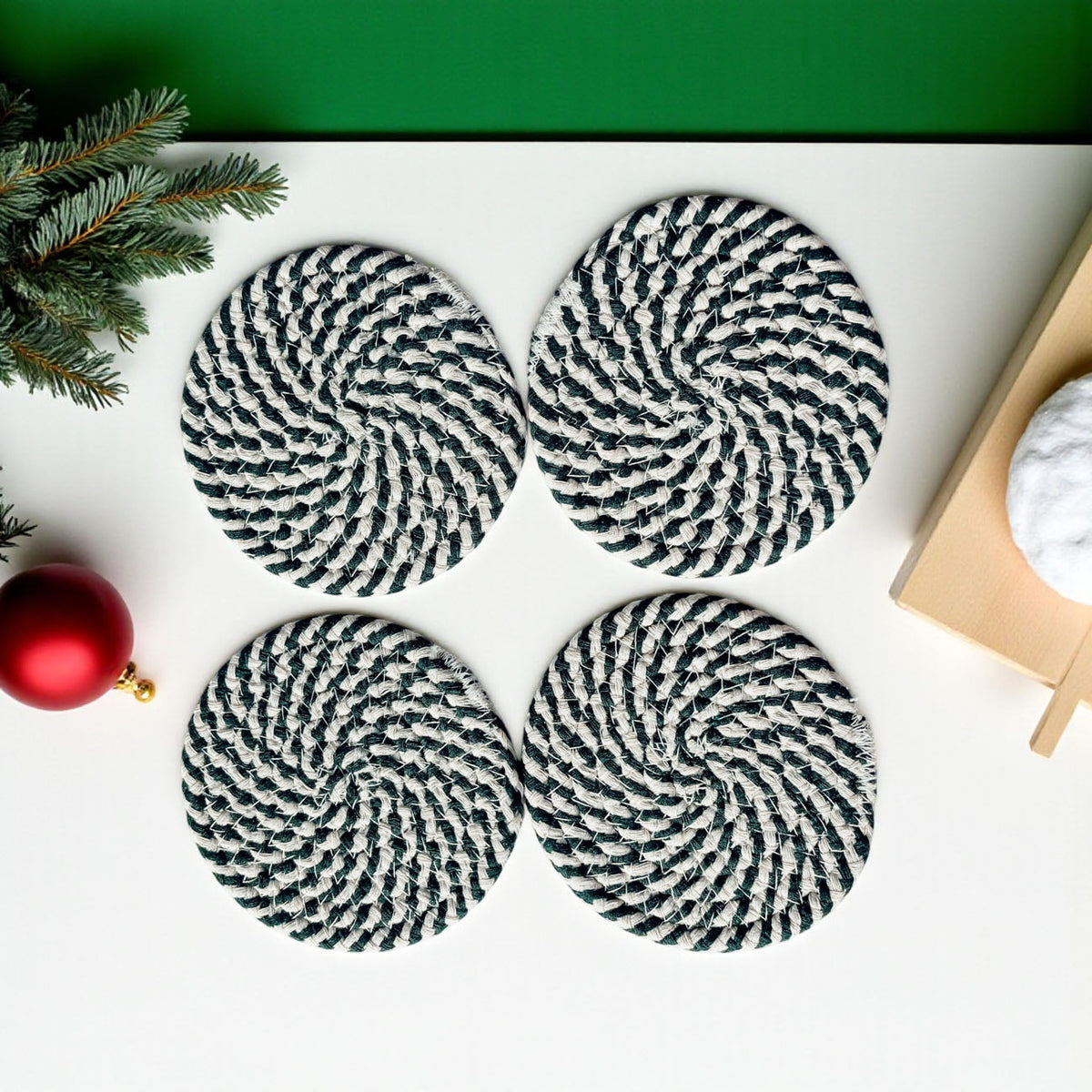 Candy Cane Coaster 4pk