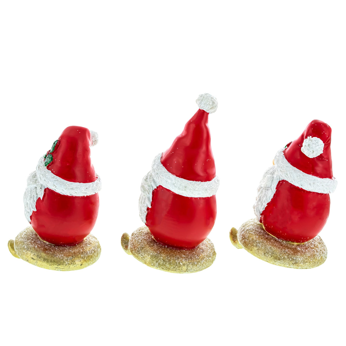 Set of 3 Santa Gnome Stocking Holders - Festive Christmas Mantel Hooks - MaisonBeach