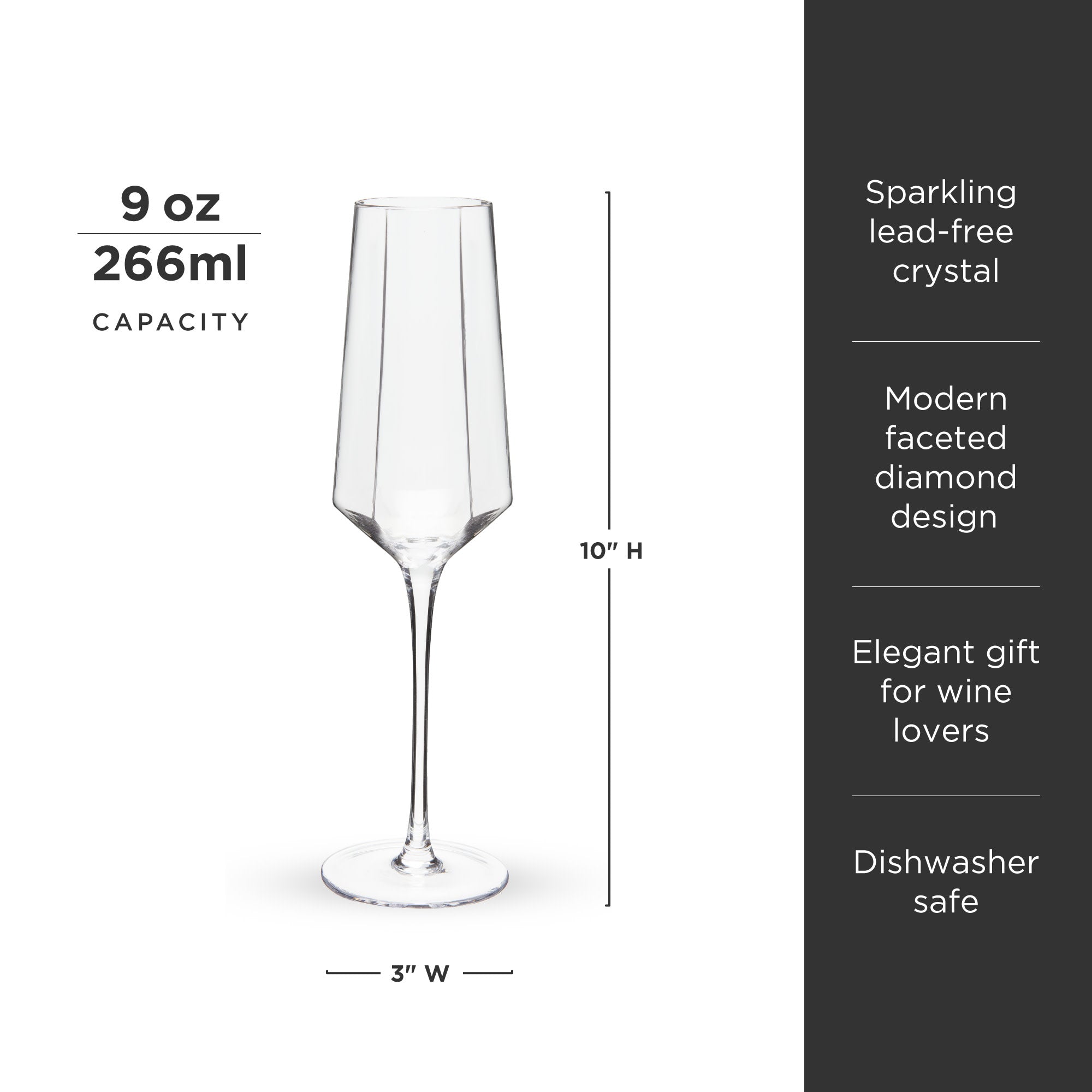 Seneca Diamond Crystal Champagne Flutes Set of 2