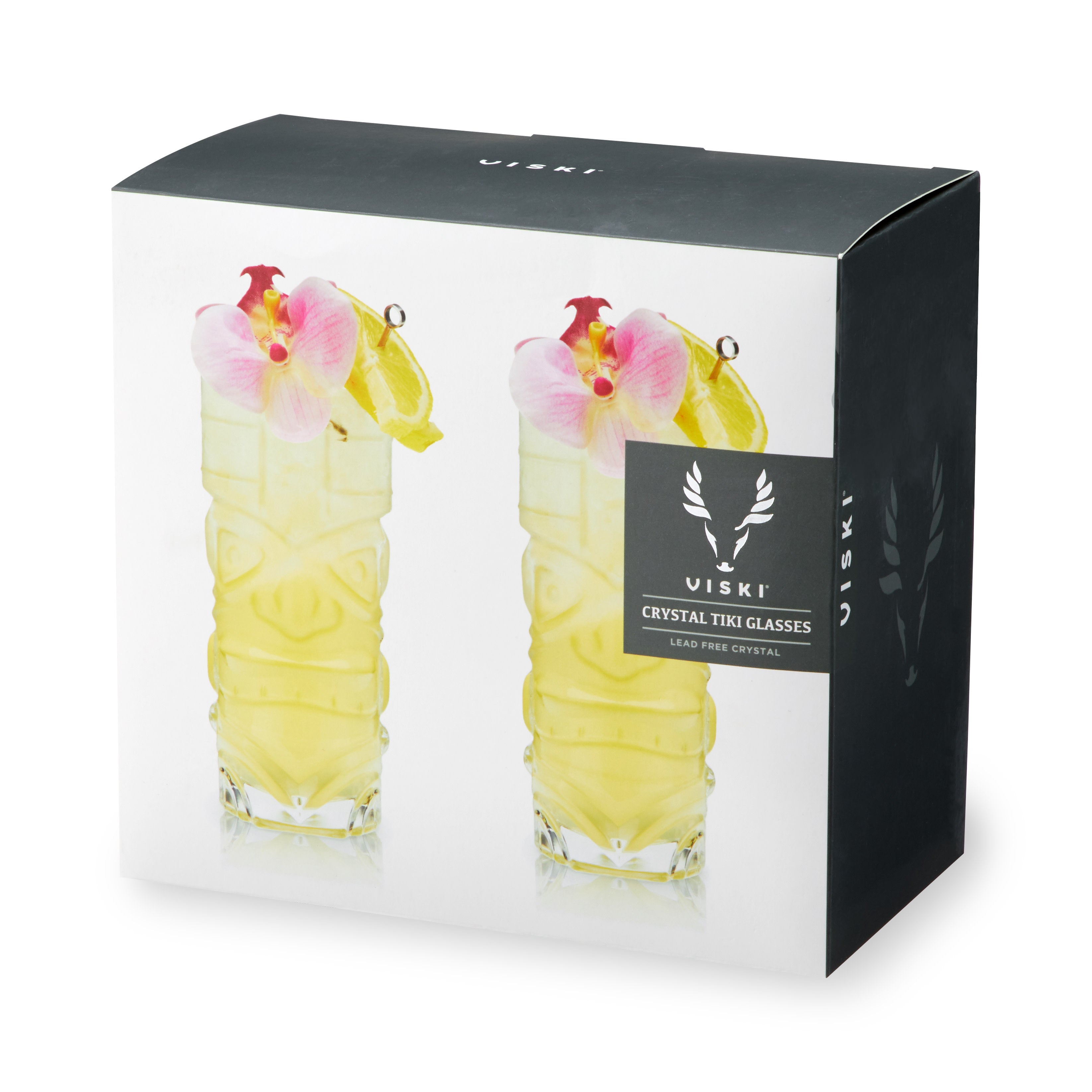 Pacific Crystal Tiki Glasses Set of 2 - MaisonBeach