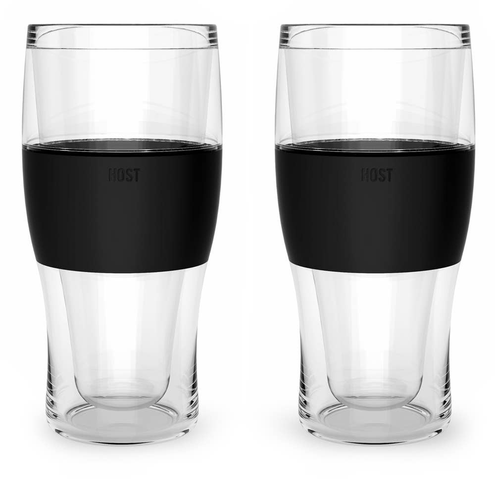 HOST - Beer FREEZE Cooling Cups in Black (Set of 2)