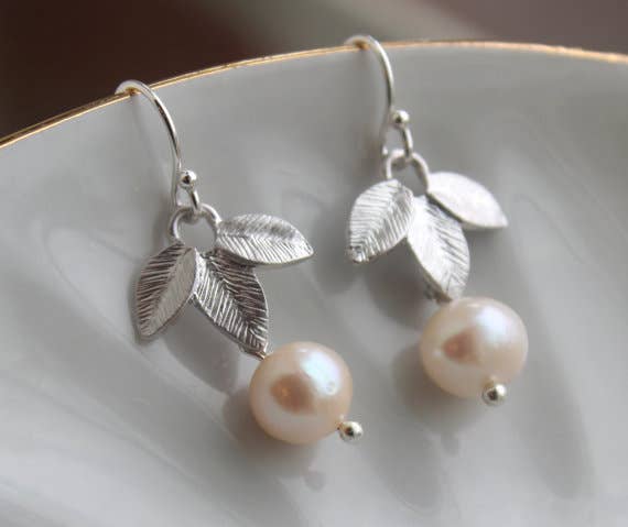 Laalee Jewelry - Silver Freshwater Pearl Earrings - MaisonBeach