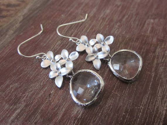 Laalee Jewelry - Silver Clear Earrings - MaisonBeach