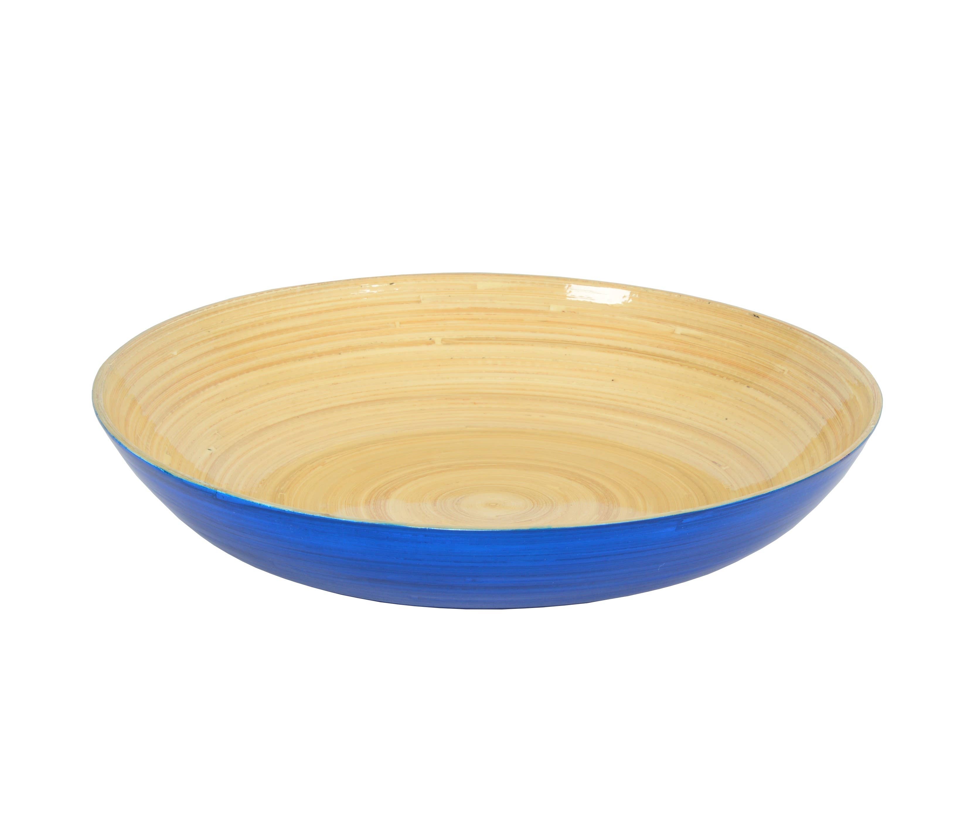 Blue Bamboo Fruit Bowl 11.7" x 2" - MaisonBeach