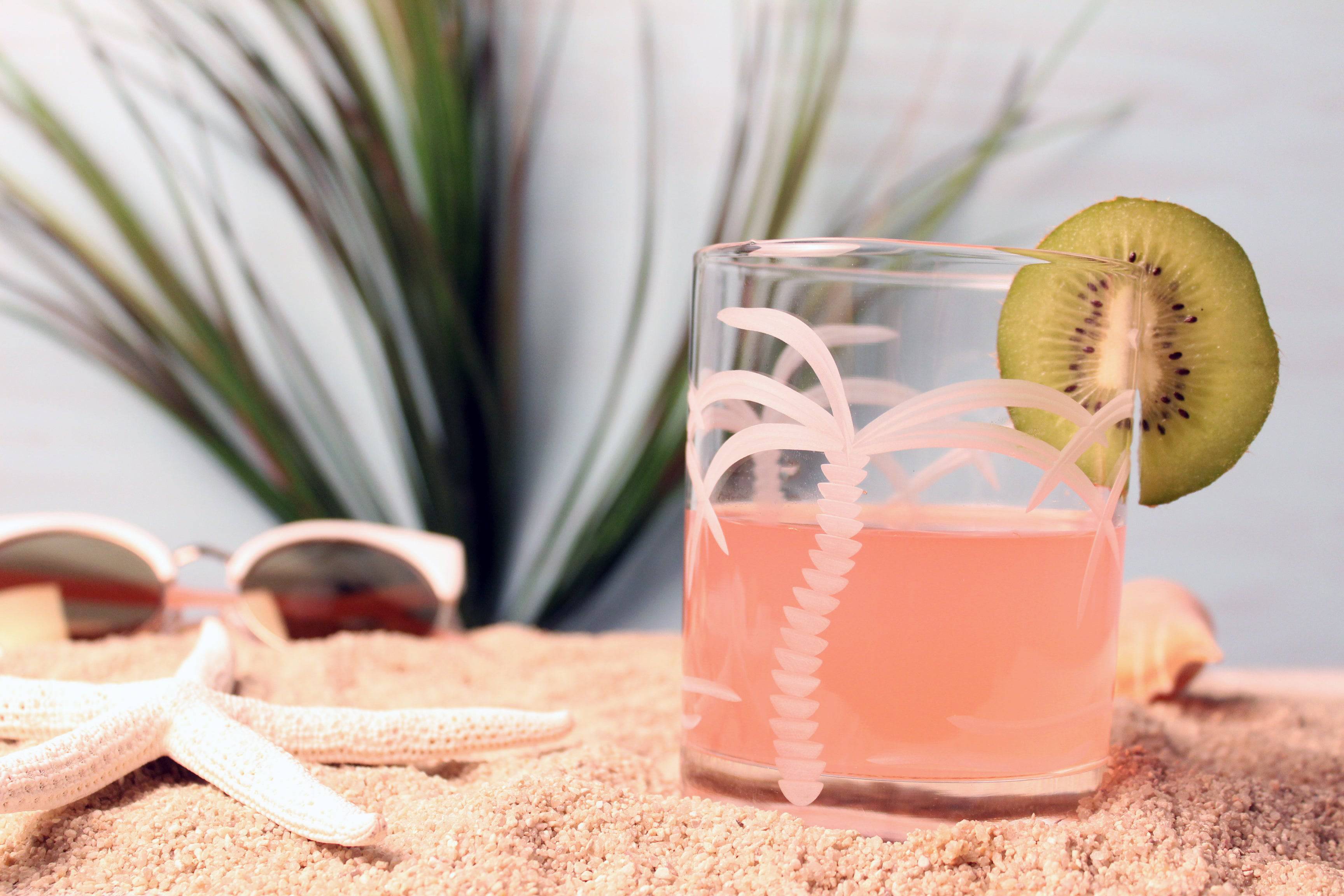 Palm Tree 14oz Double Old Fashion-Set of 4 - MaisonBeach