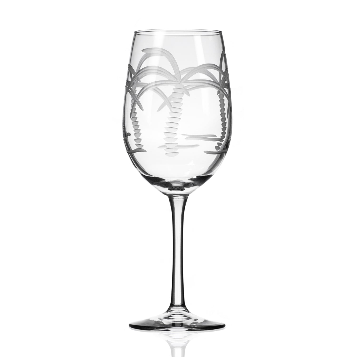 Palm Tree 12oz. Tulip Wine Glasses-Set of 4 - MaisonBeach