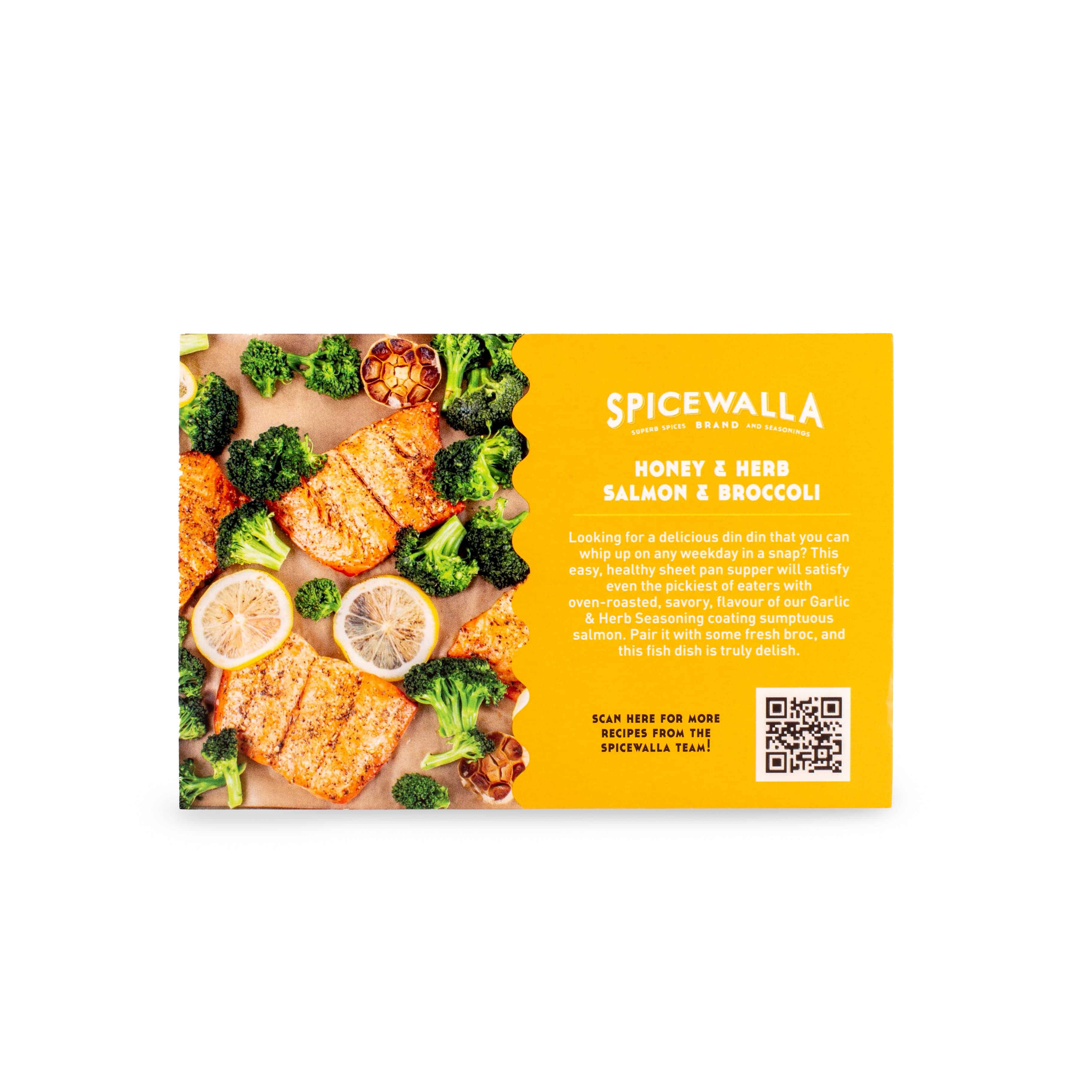 Spicewalla - Spicewalla Honey & Herb Salmon and Broccolli - Recipe Card - MaisonBeach