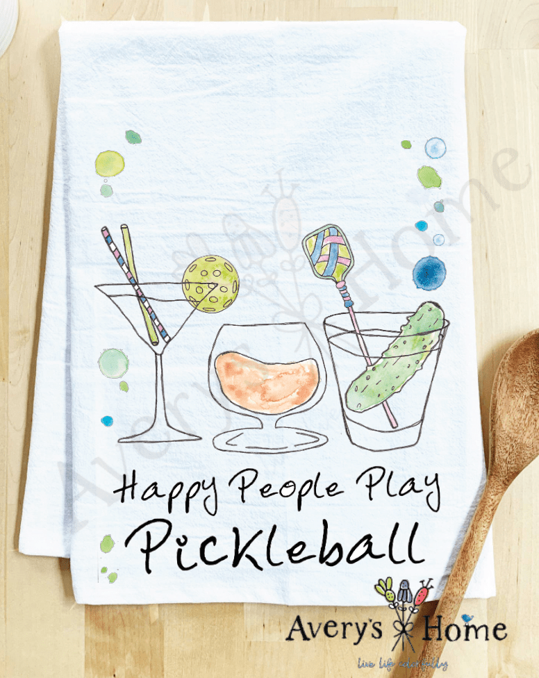 Happy People Pickleball Kitchen Towel - MaisonBeach