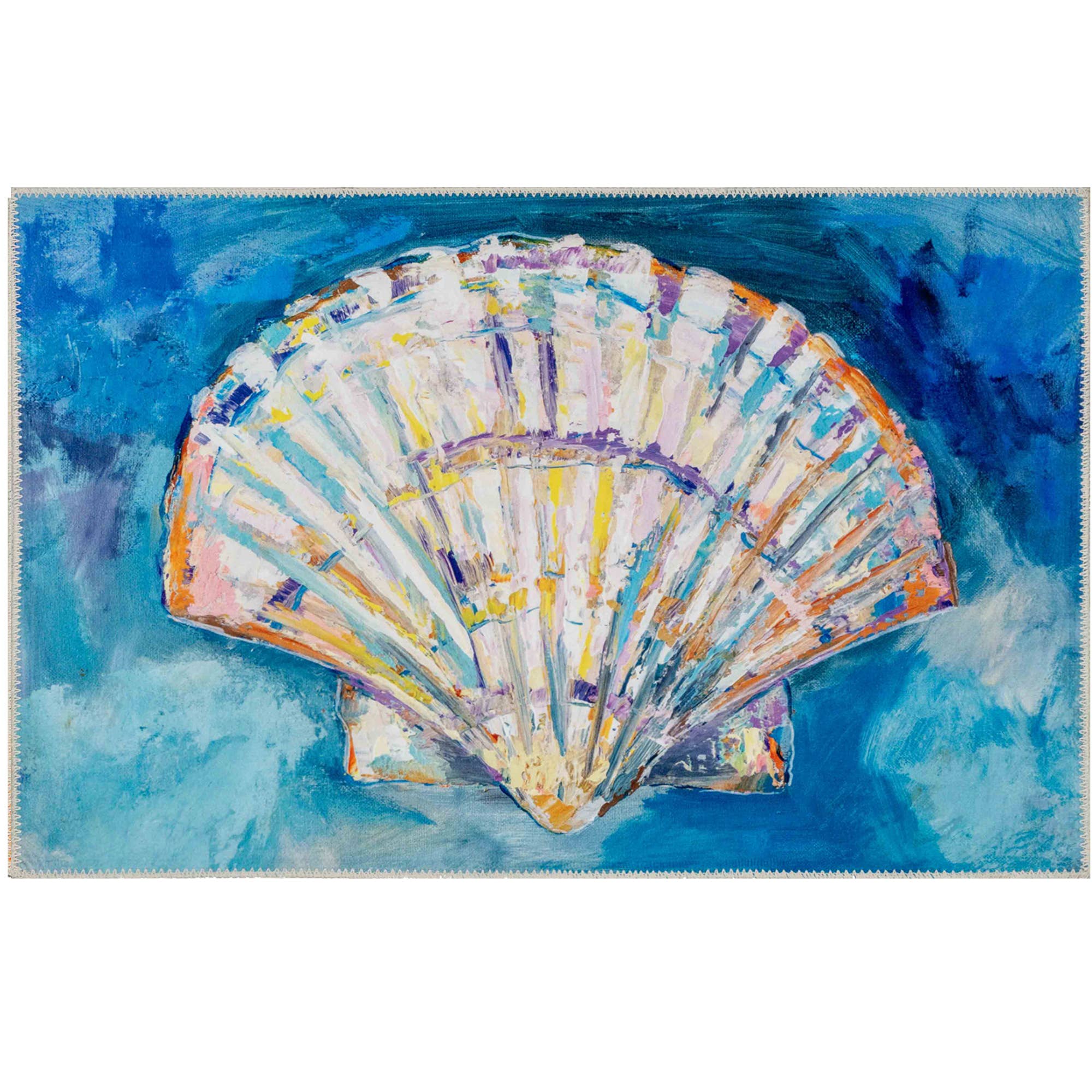 22" x 32" PAINTED SCALLOPED SHELL