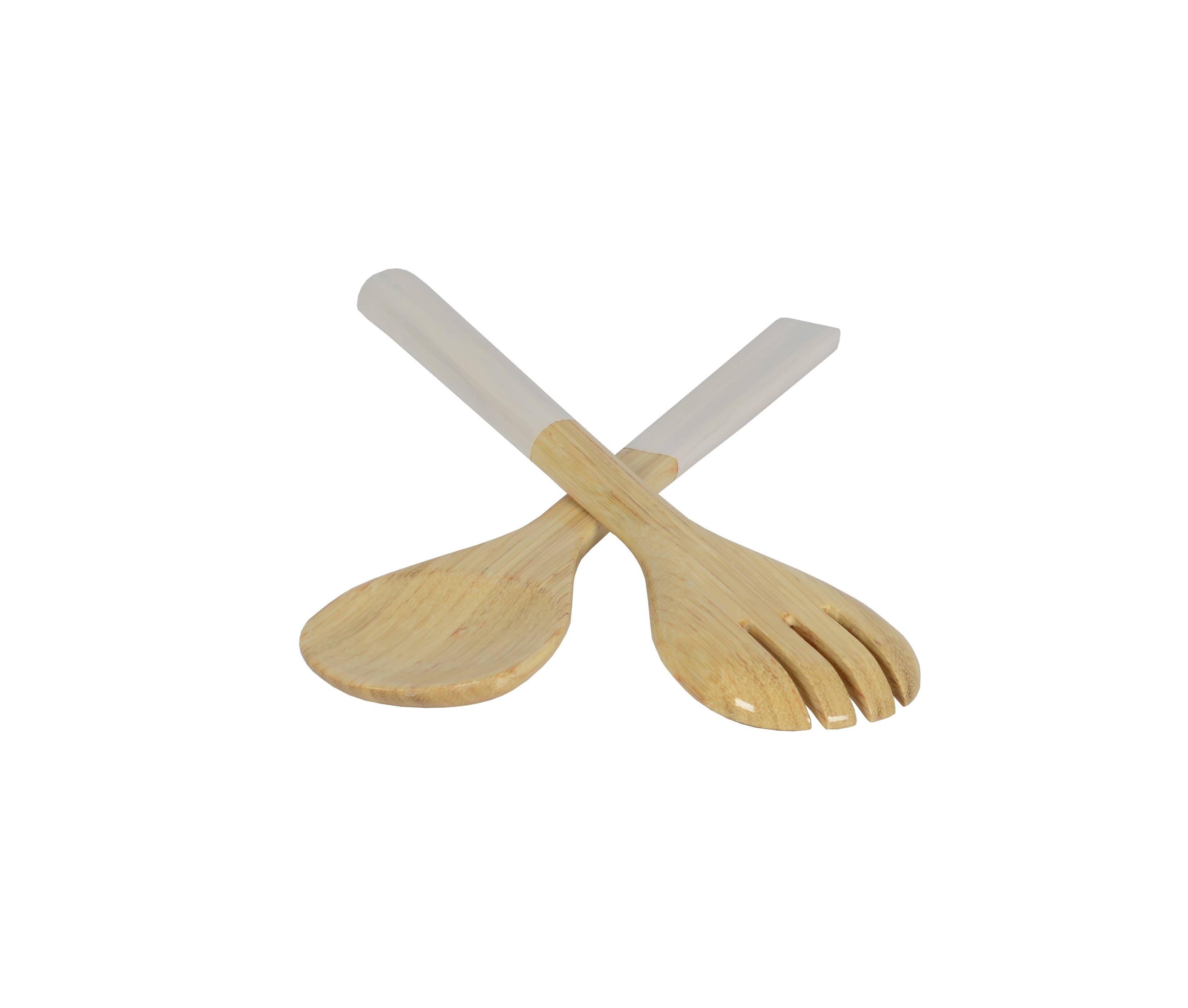 White Bamboo Server Set 10.7" - MaisonBeach