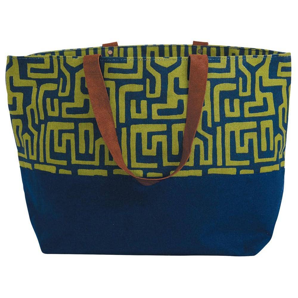 Jess Navy Canvas Carryall Tote Bag