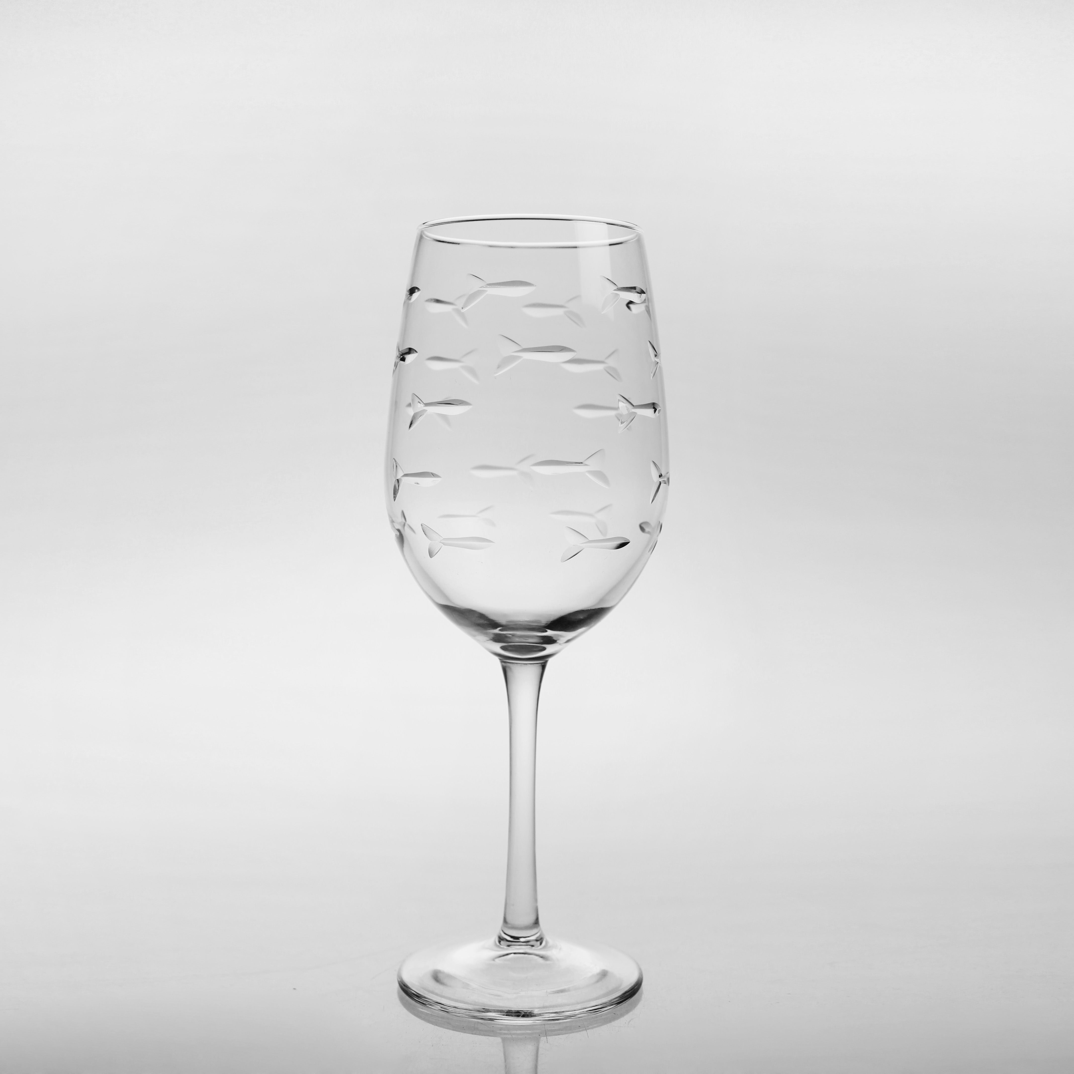 Rolf Glass School of Fish White Wine 12oz - Set of 4 Glasses
