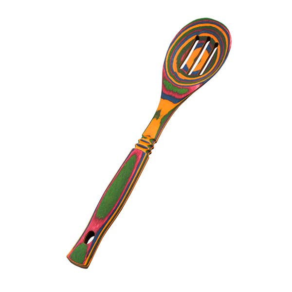 Island Bamboo - 12" Rainbow Pakka Slotted Spoon